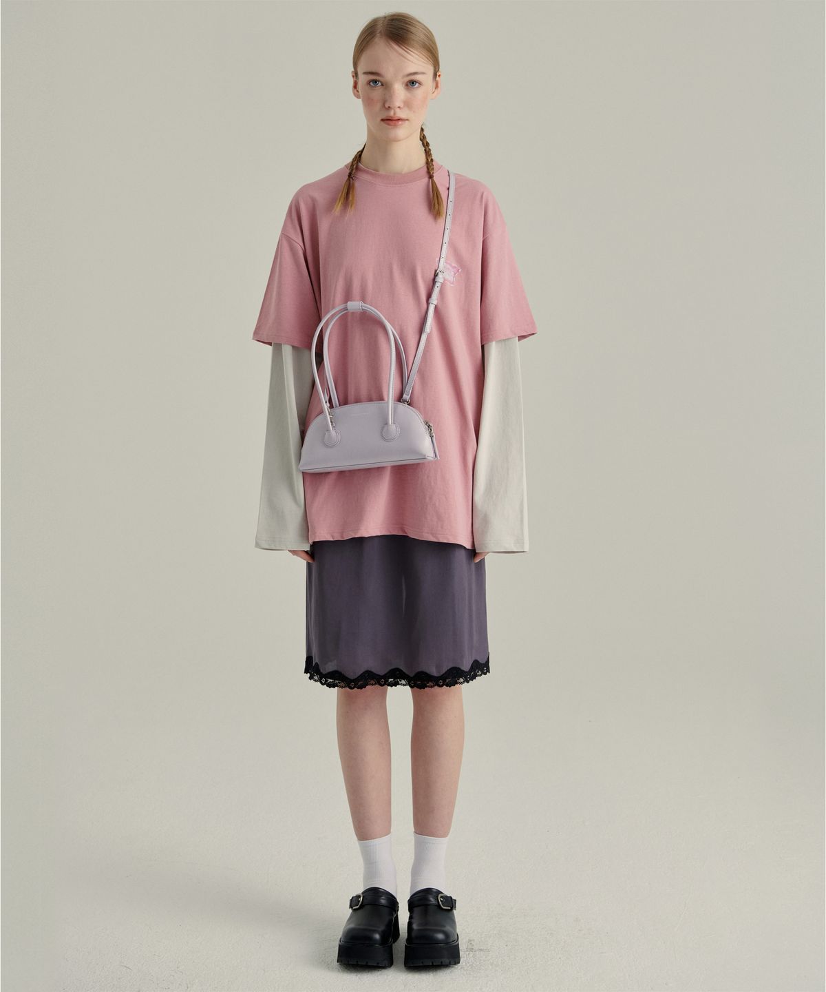 마지셔우드(MARGESHERWOOD) BESSETTE SHOULDER + STRAP - lilac crinkle