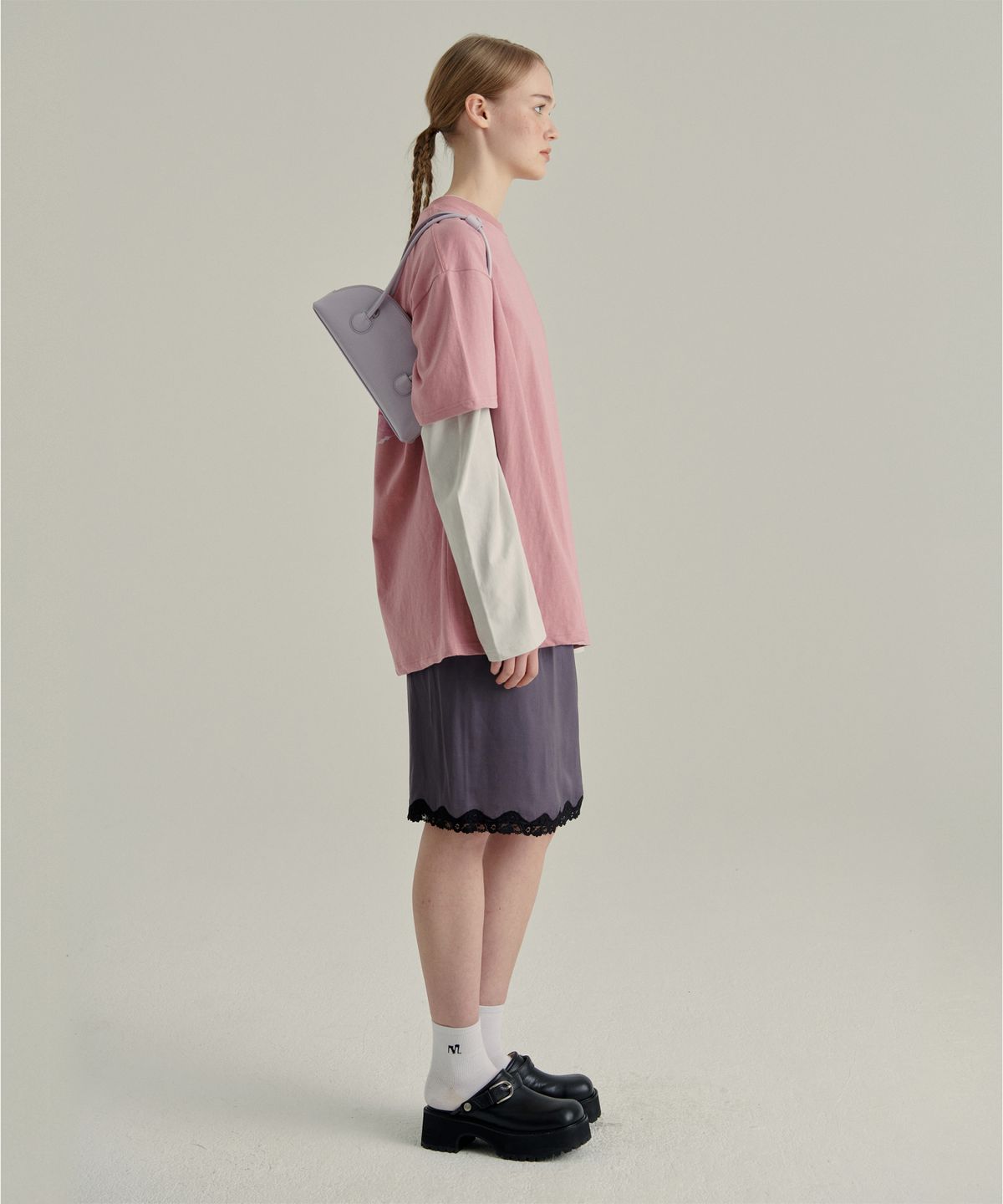 마지셔우드(MARGESHERWOOD) BESSETTE SHOULDER + STRAP - lilac crinkle
