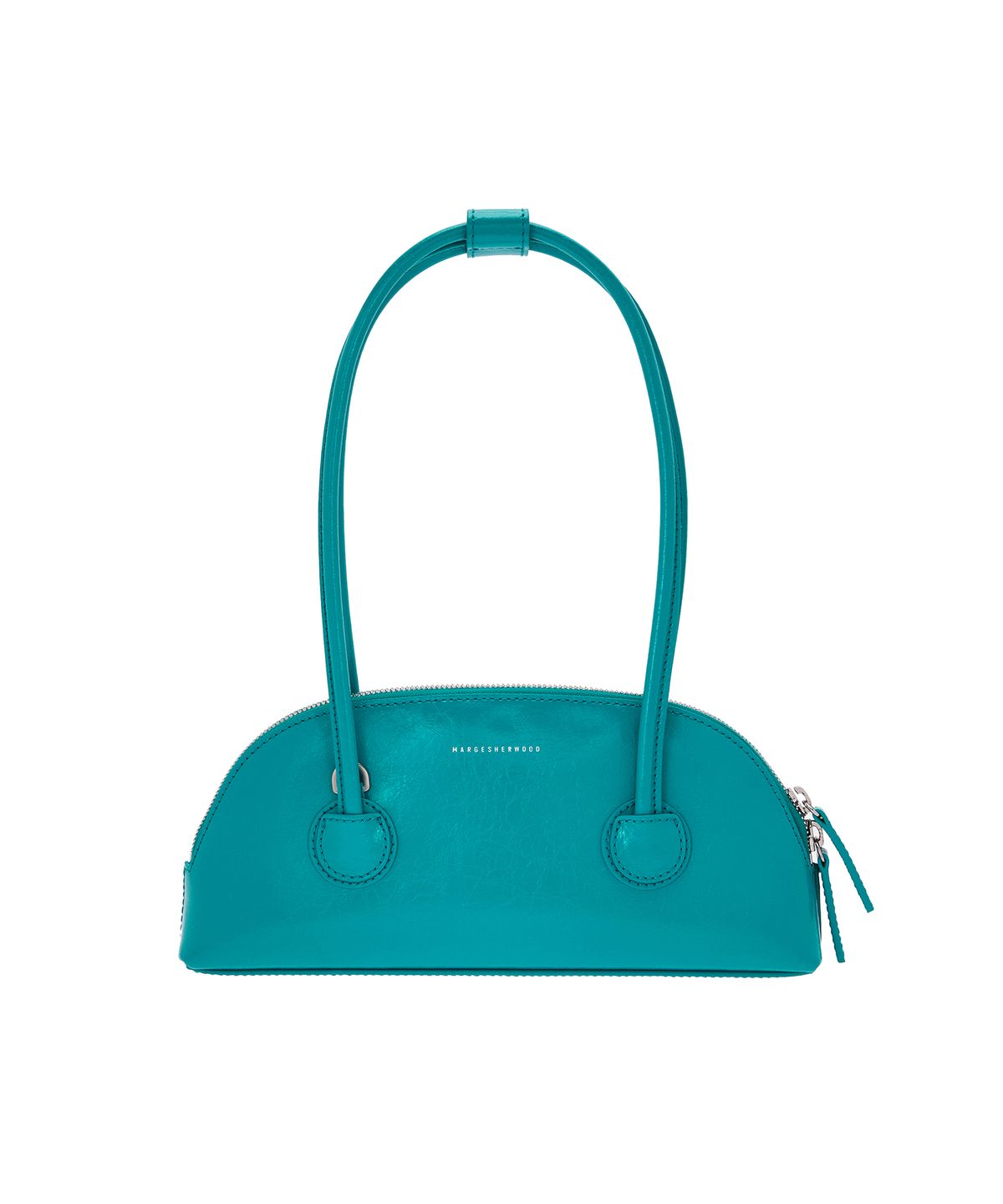 마지셔우드(MARGESHERWOOD) BESSETTE SHOULDER + STRAP - peacock green crinkle
