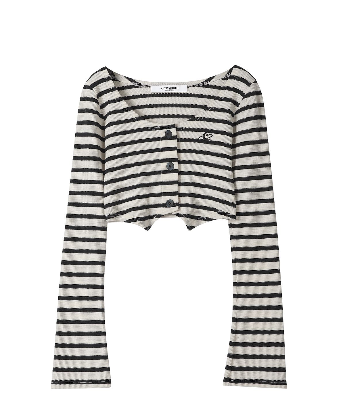 어반드레스(AVANDRESS) LINA Stripe crop cardigan - 4COL