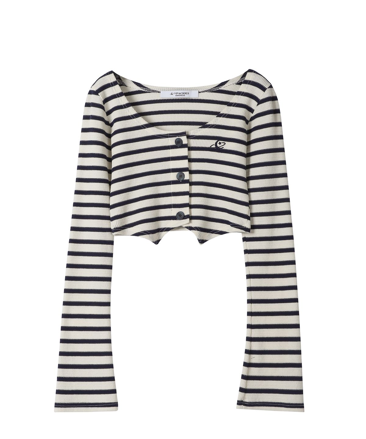 어반드레스(AVANDRESS) LINA Stripe crop cardigan - 4COL
