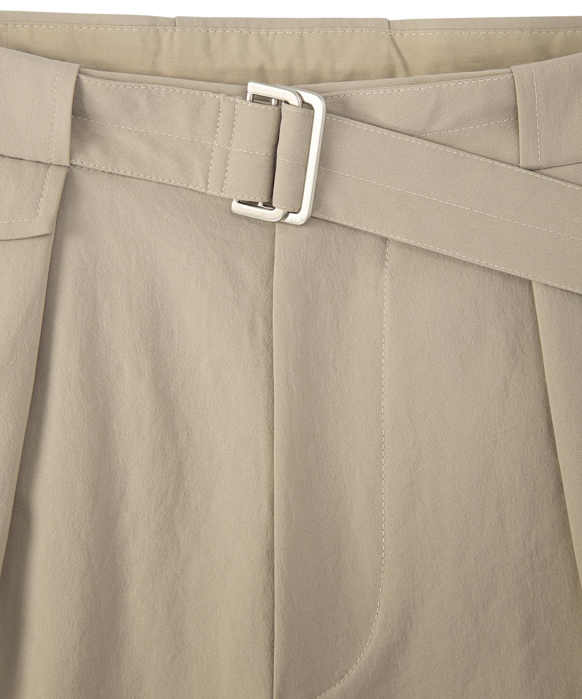 이지오(EZIO) Belted Pocket Wide Pants - Beige