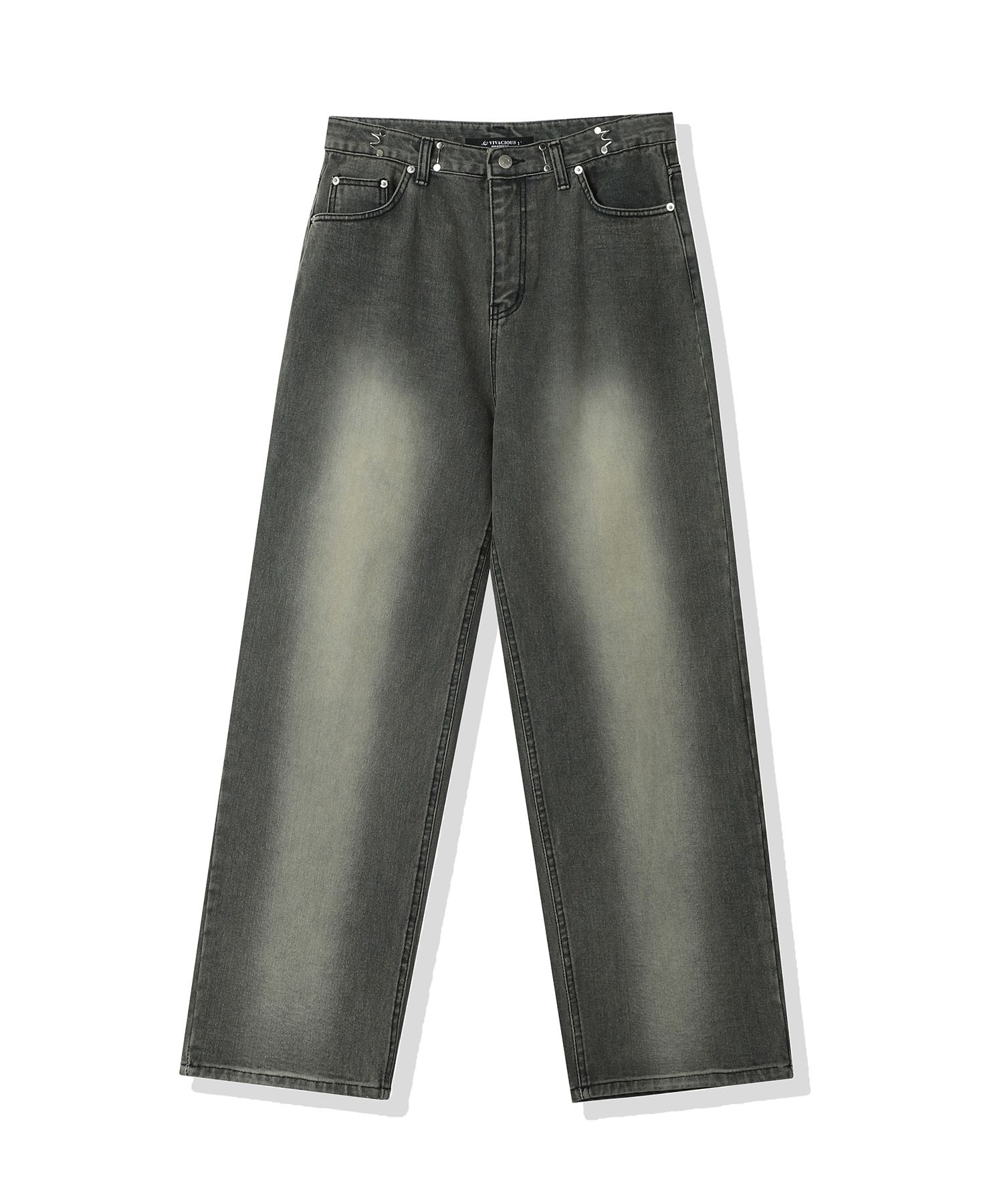 MUSINSA | AVANDRESS BUCKLE WIDE DENIM PANTS WASHING GRAY