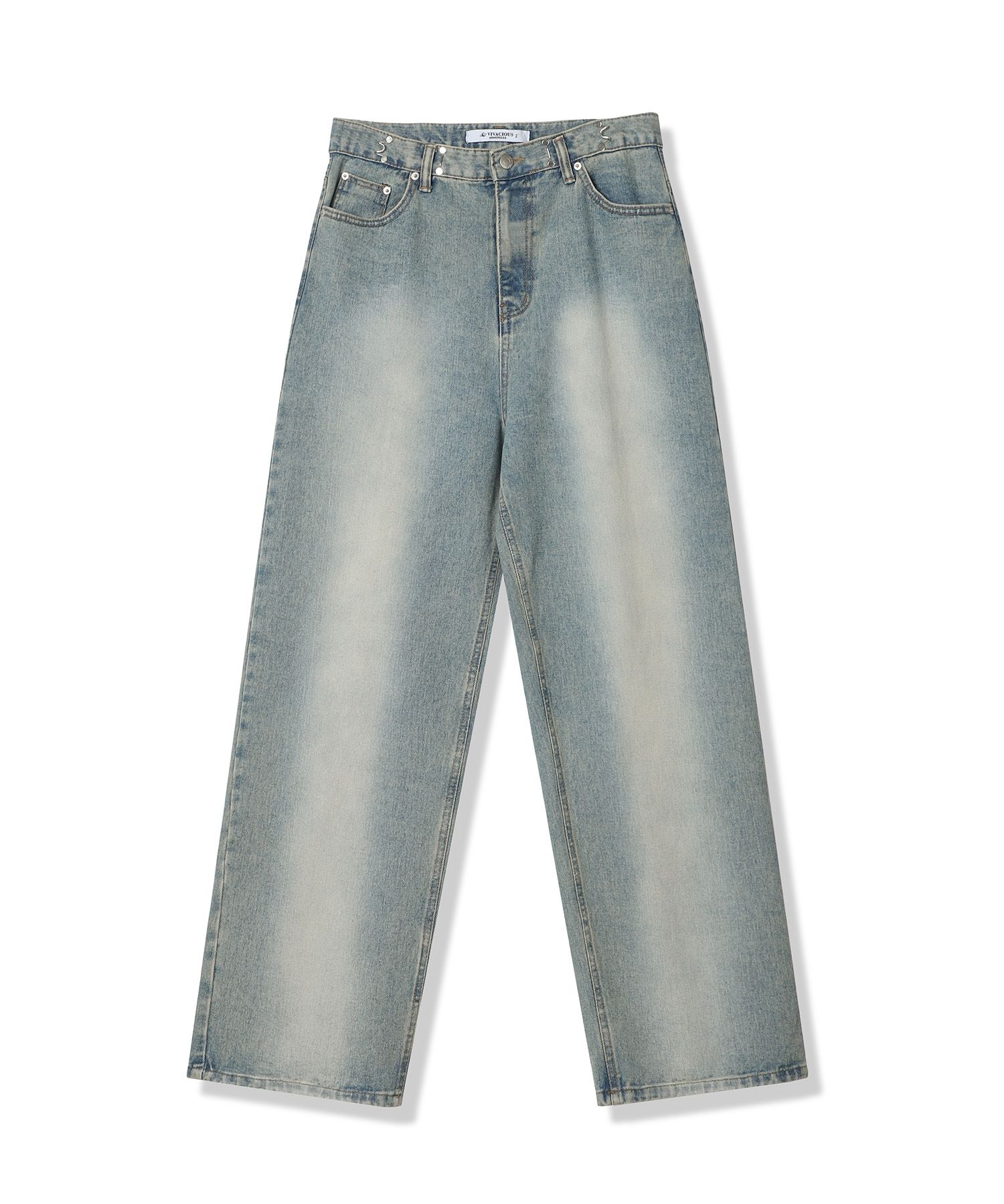 MUSINSA | AVANDRESS BUCKLE WIDE DENIM PANTS WASHING GRAY