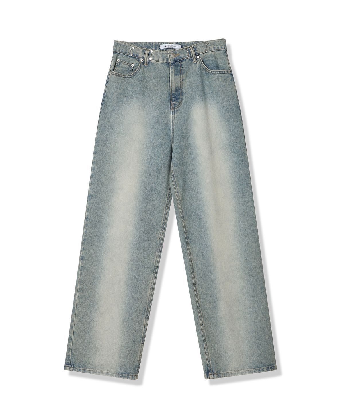 어반드레스(AVANDRESS) BUCKLE WIDE DENIM PANTS WASHING GREY