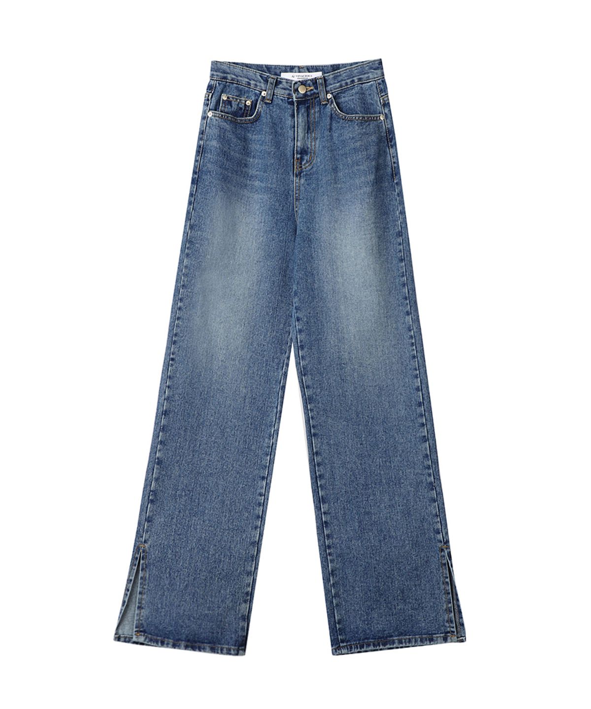 어반드레스(AVANDRESS) Straight slit denim pants BLUE