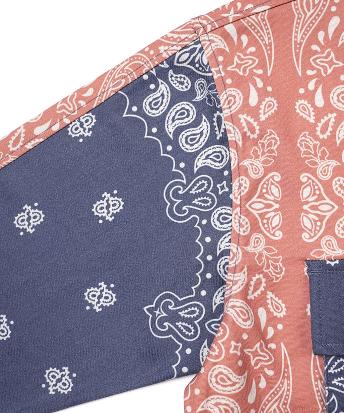 스티그마(STIGMA) 23 PAISLEY WASHED TWILL JACKET ORANGE/NAVY