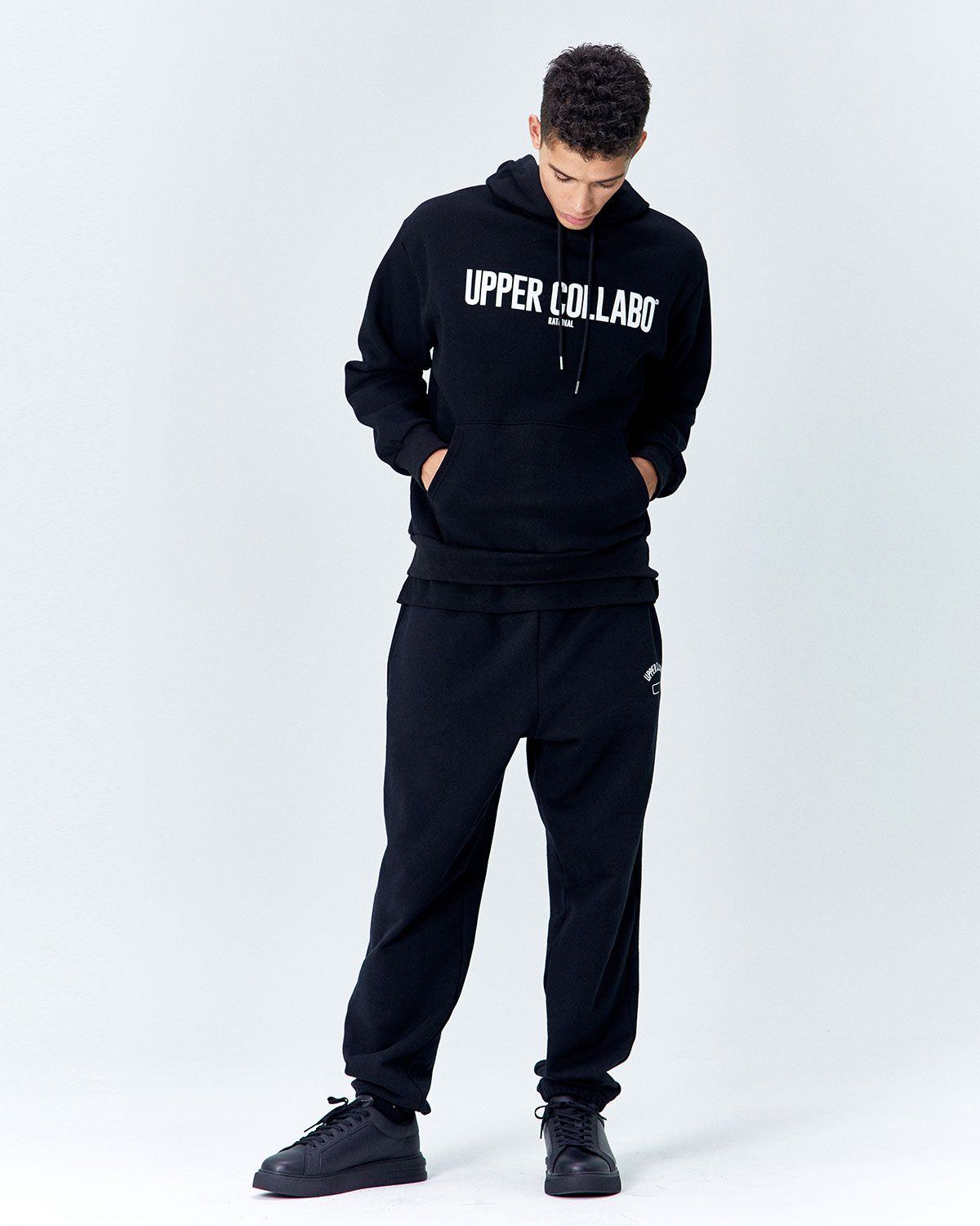 어퍼콜라보(UPPERCOLLABO) 래셔널 기모 후디 블랙