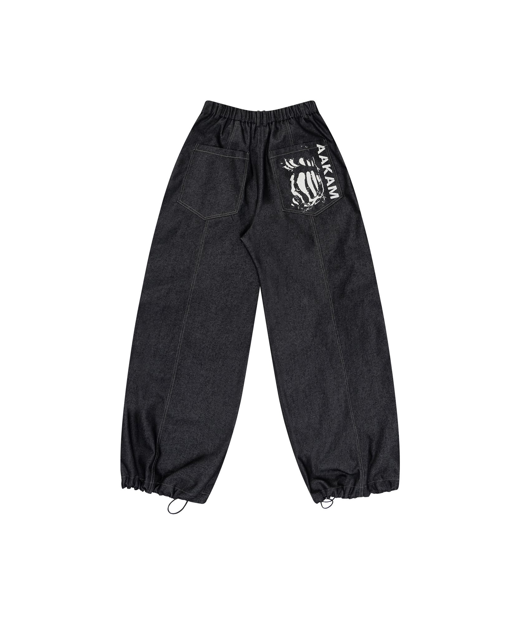 AAKAM ■ Knee Pin-tuck Printed Denim Pants MUSINSA | AAKAM 98 Printed Knee Pin-tuck Denim Pants (Black)