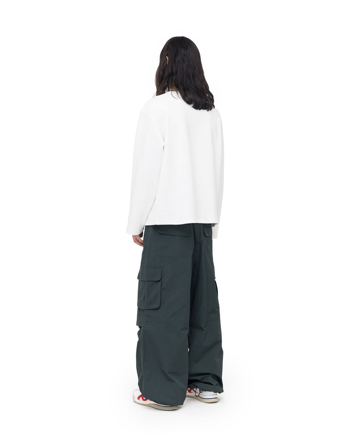 아캄(AAKAM) Knee Slit Cargo Pants (Green)