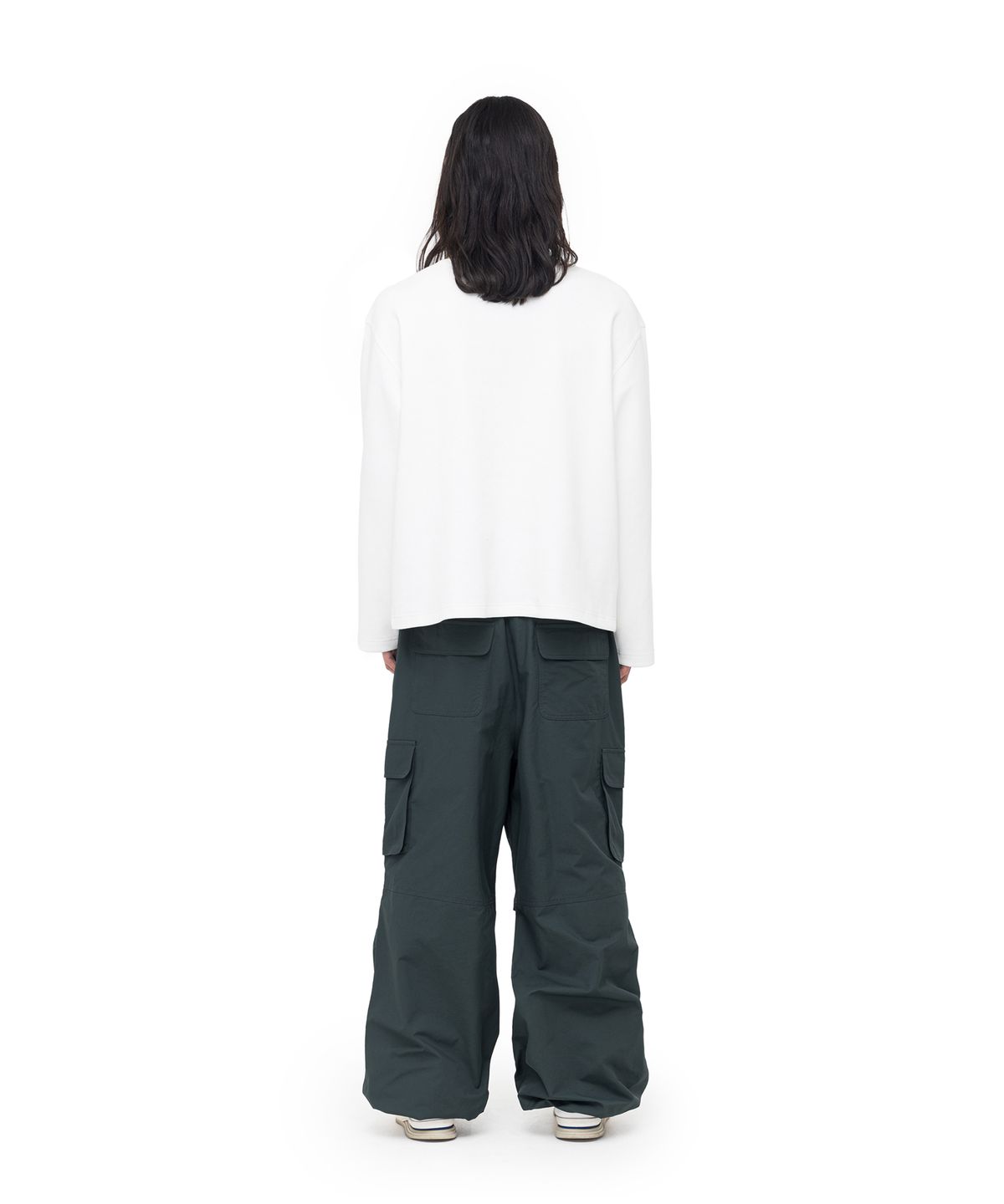 아캄(AAKAM) Knee Slit Cargo Pants (Green)