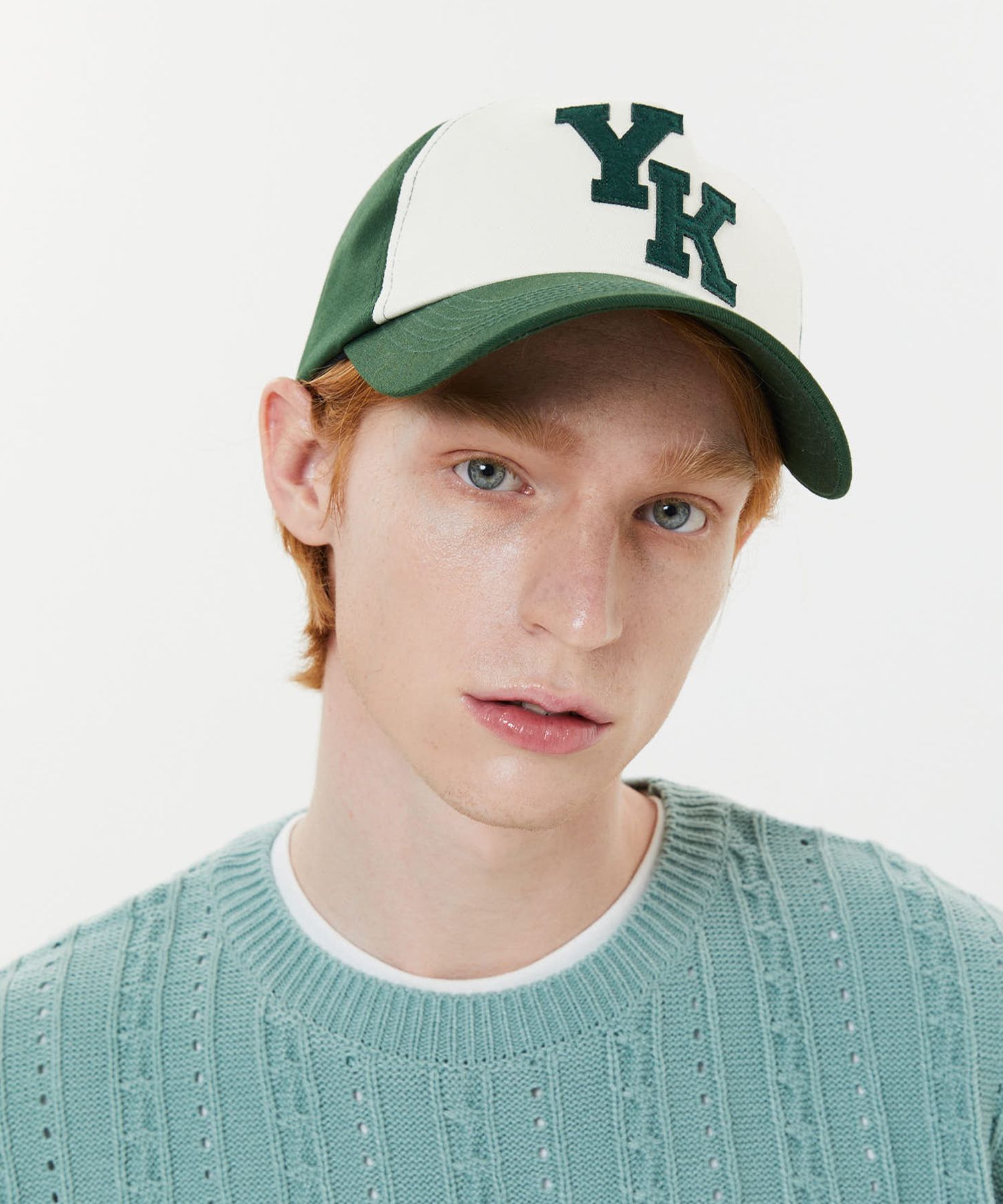 ★Wai Kei★ YK Applique Two Tone Ball Cap Green YK23SSAC05 Designer fashion, Seoul-fully created | W Concept