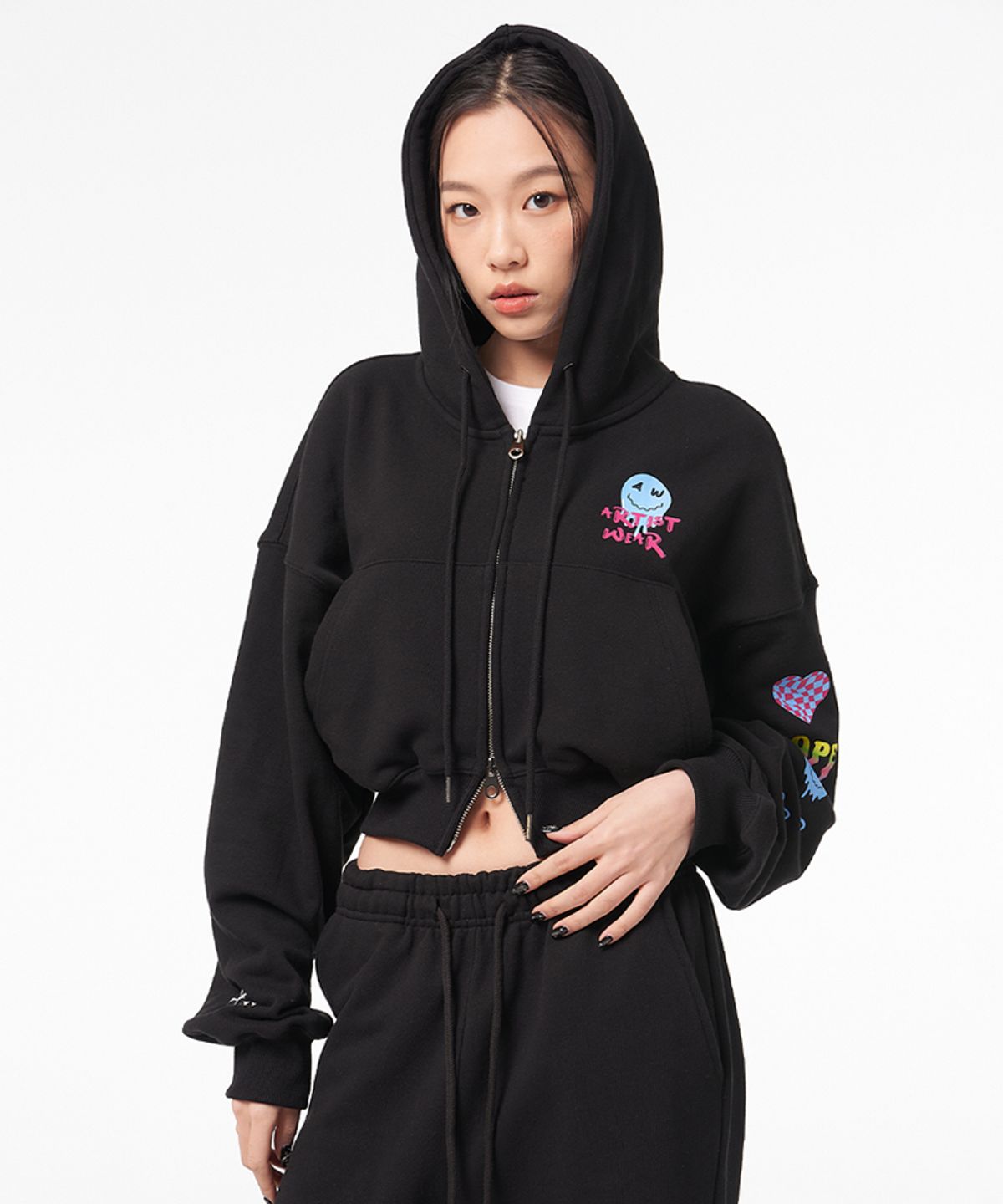 아티스트웨어(ARTISTWEAR) [ATW] 사이키델릭 크롭후드집업