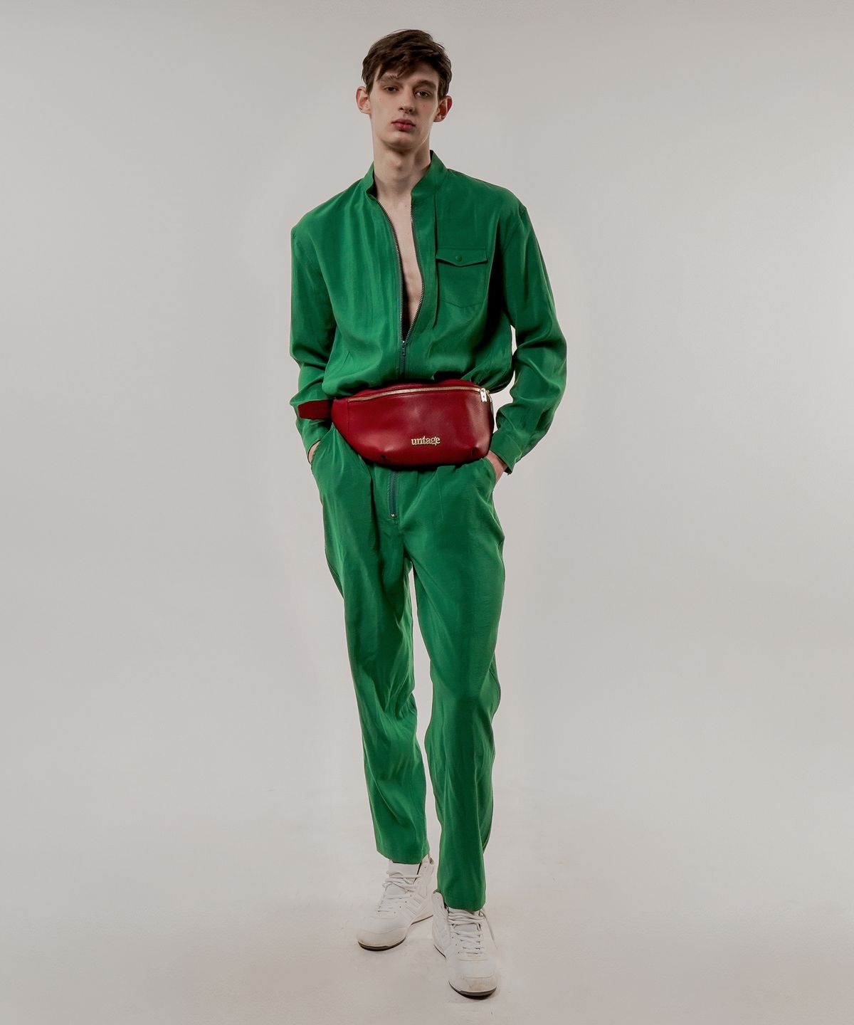 언티지(UNTAGE) 집업 텐셀 점프수트[Green(MAN)]_UTP-SJ04