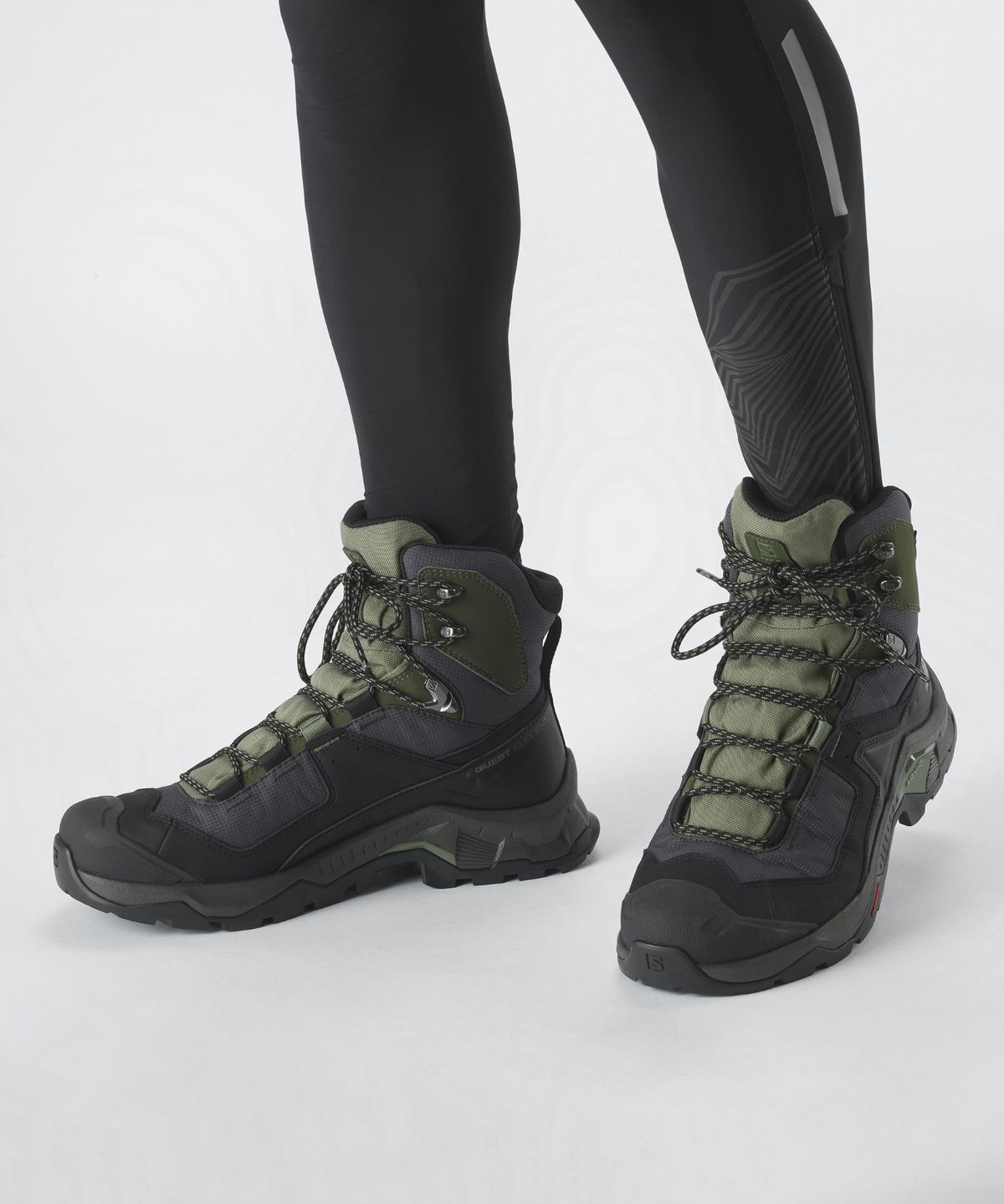살로몬(SALOMON) 퀘스트 엘리먼트 GTX - 블랙:딥 리첸 그린:올리브 나이트 / L41457100
