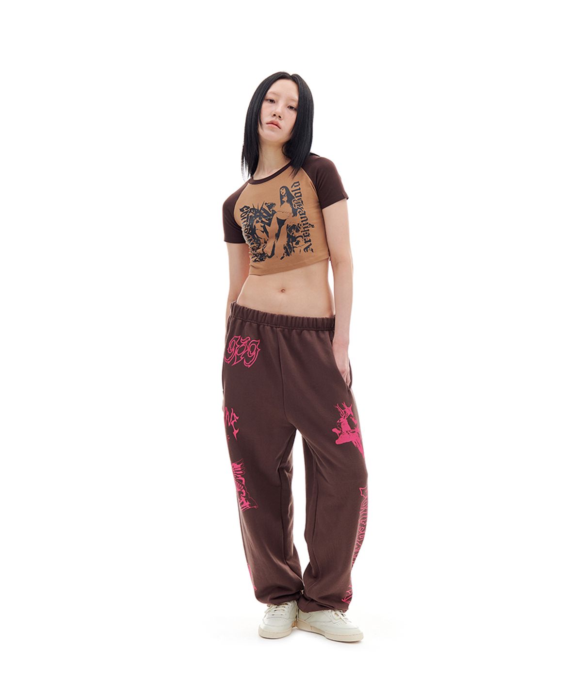 아카이브 볼드(ARCHIVE BOLD) [Archive Bold X Gotter Gallery] HIGHEST GIRL CROP T-SHIRTS (BROWN)