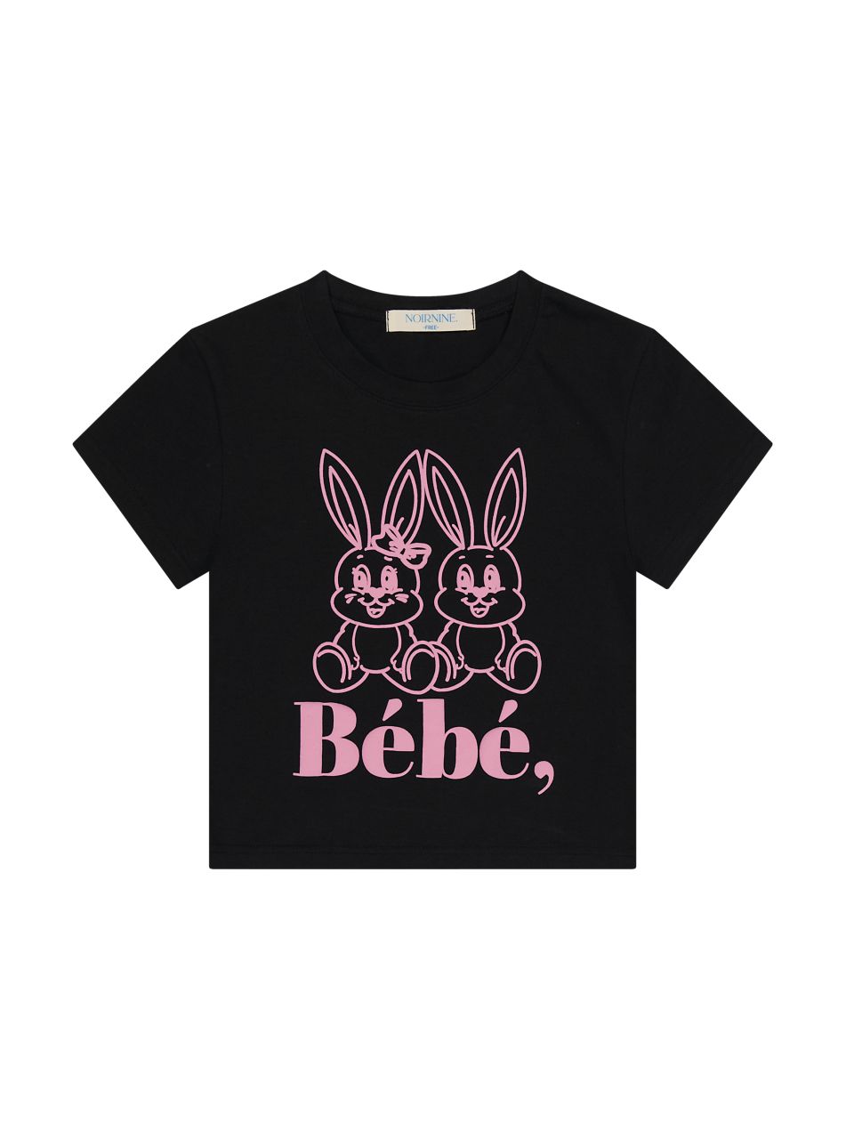 MUSINSA公式 | NOIRNINE Bébé Rabbit Crop T-shirts [BLACK]