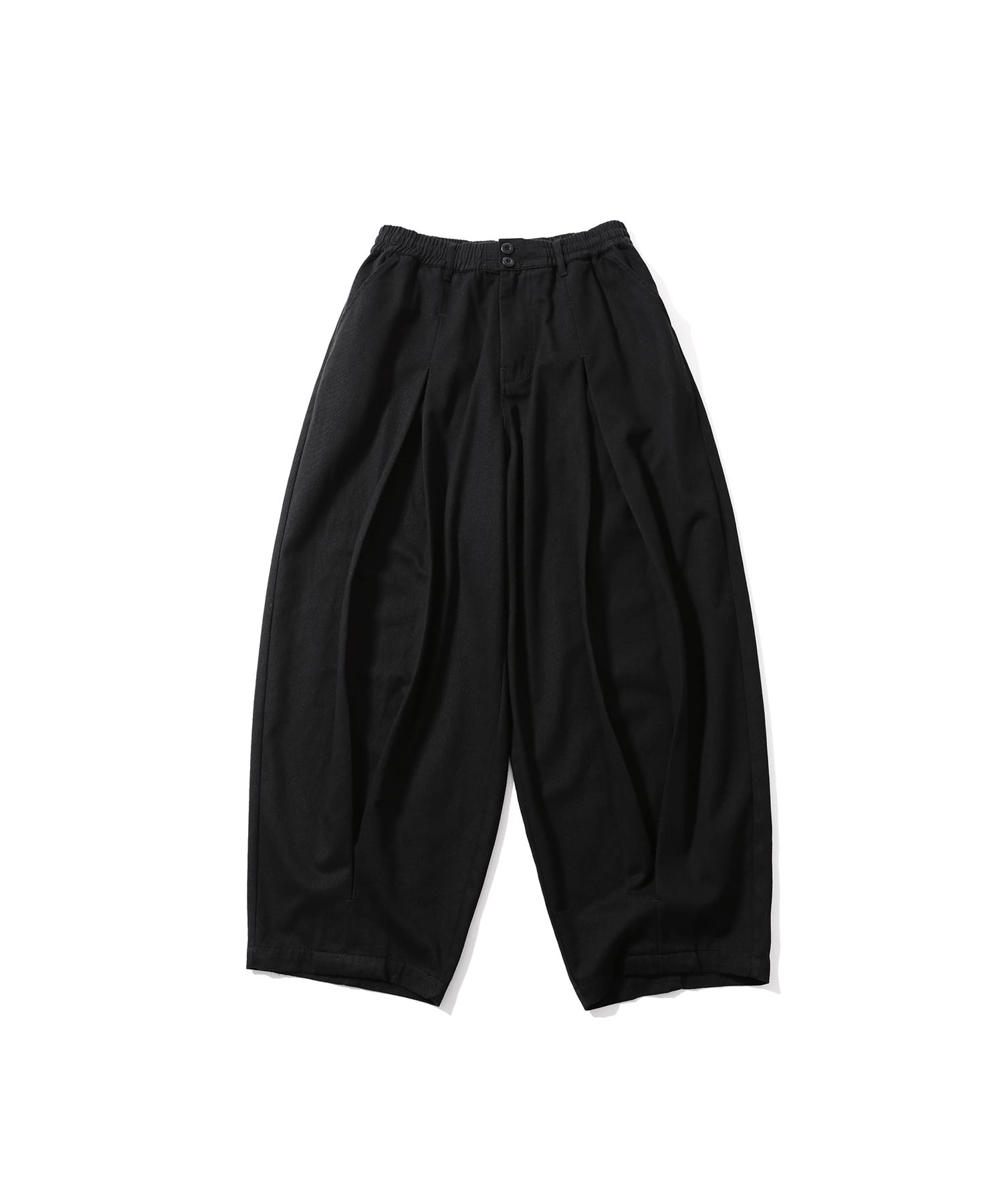 MUSINSA | ANGLAN Long Tuck Wing Balloon Pants - Black