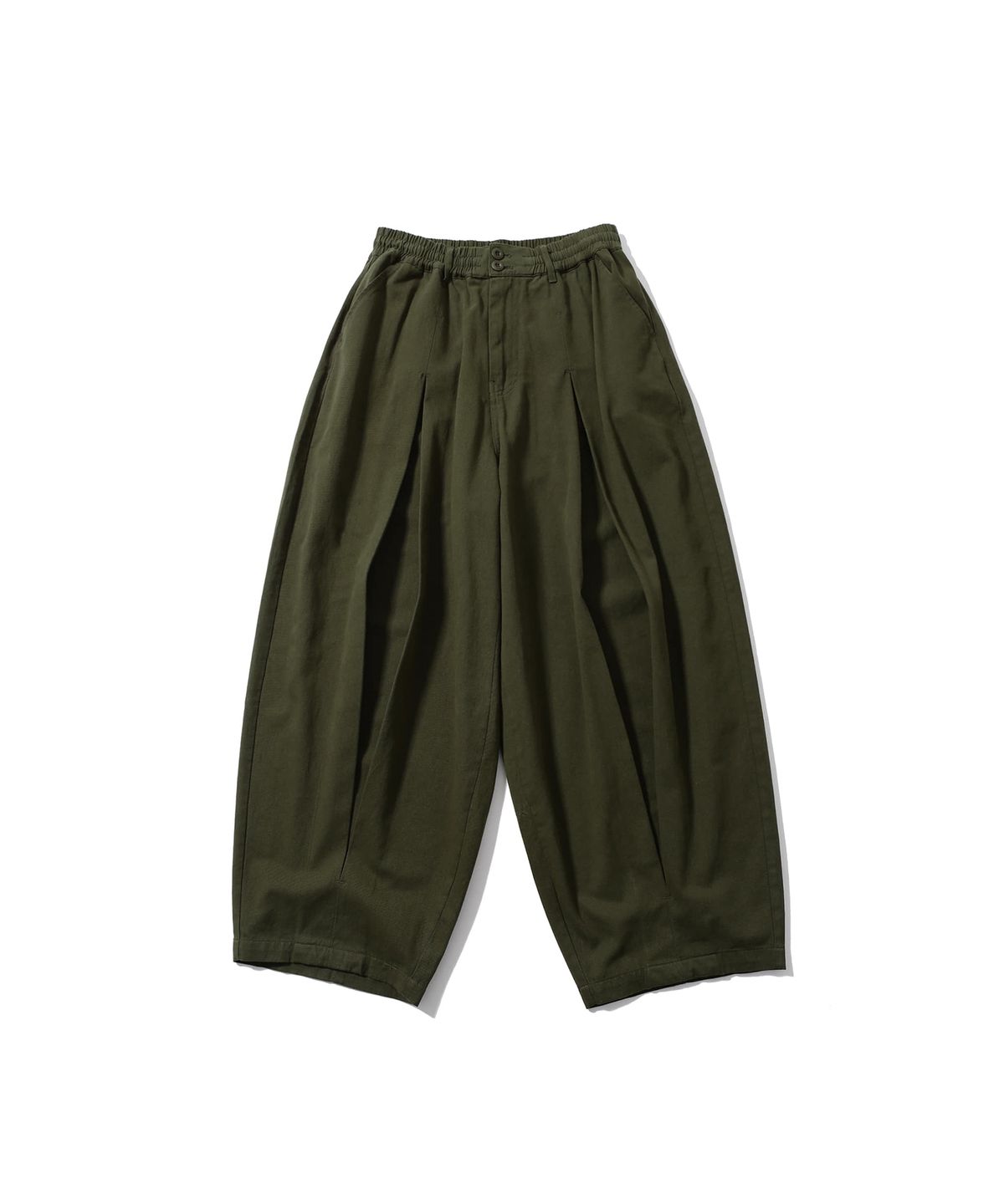 앵글런(ANGLAN) Long Tuck Wing Balloon Pants - Khaki