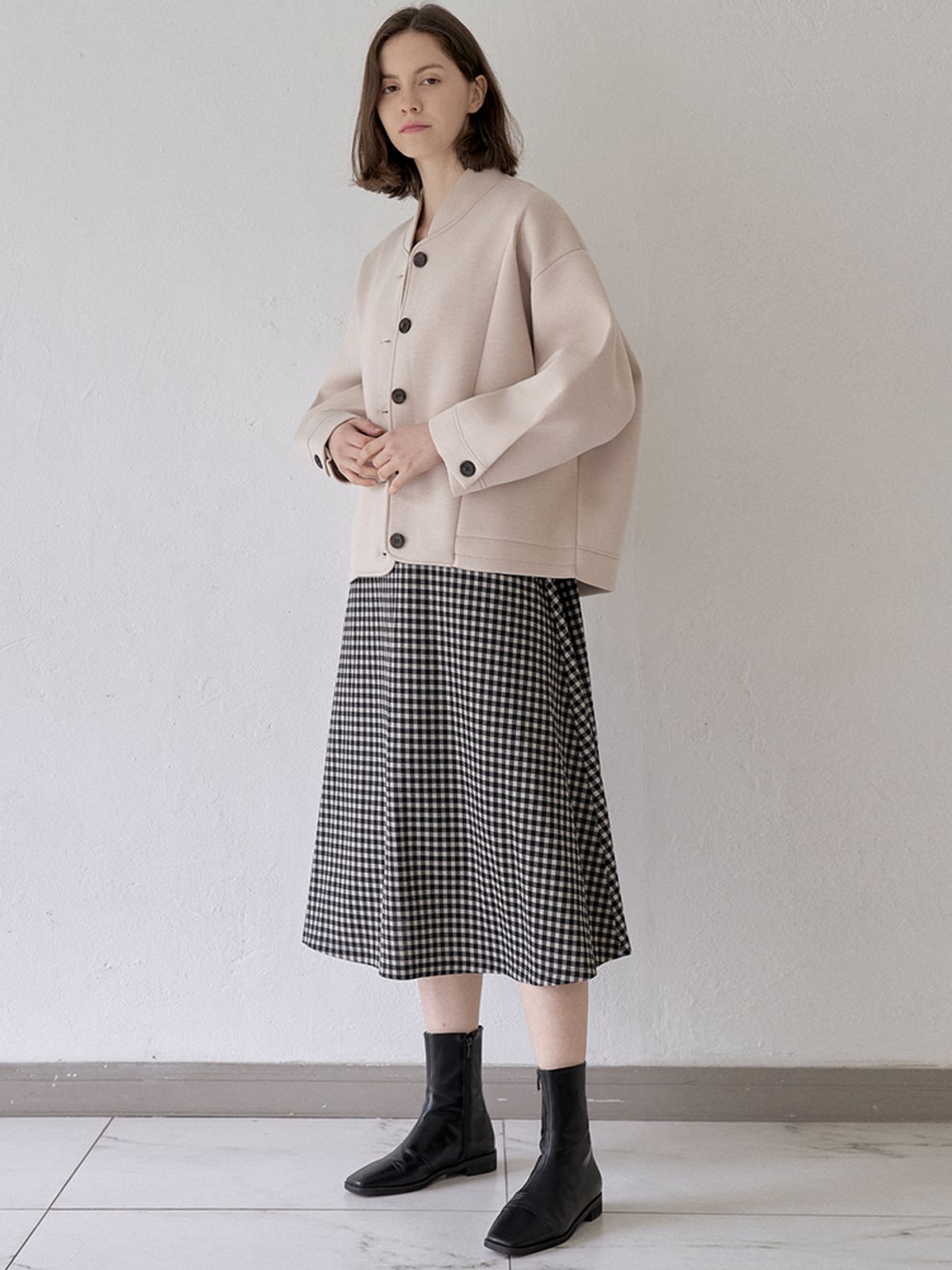 아방(AVANT-G) Neoplan Overfit Baseball Jumper - BEIGE