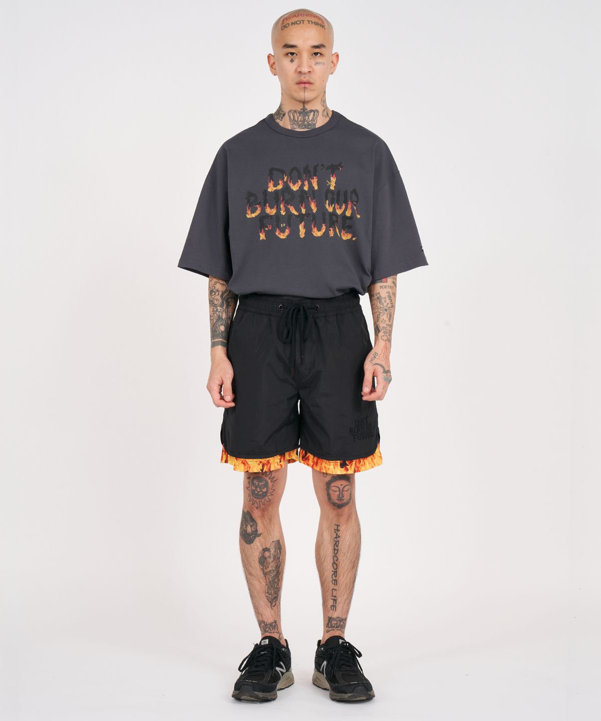 아조바이아조(AJOBYAJO) DBOF Fire Nylon Shorts [BLACK]
