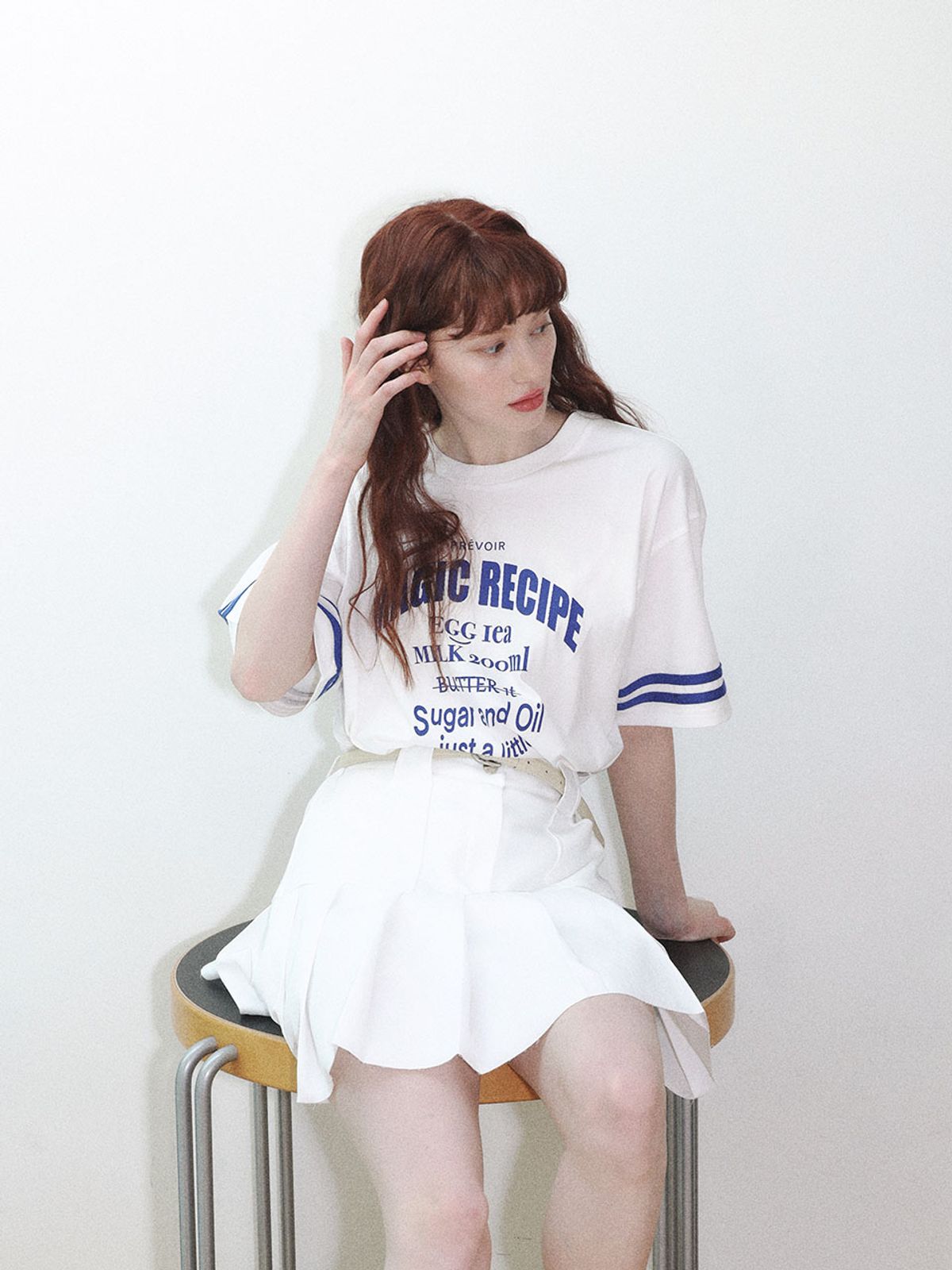 프레부아(PREVOIR) 레시피 하프 박시 티셔츠 [WHITE]