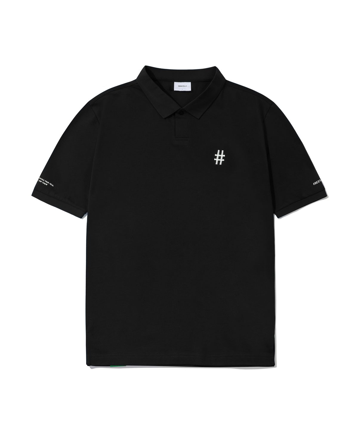 빈트릴(BEENTRILL) 에센셜 컴포트핏 반팔 카라 티셔츠(블랙)