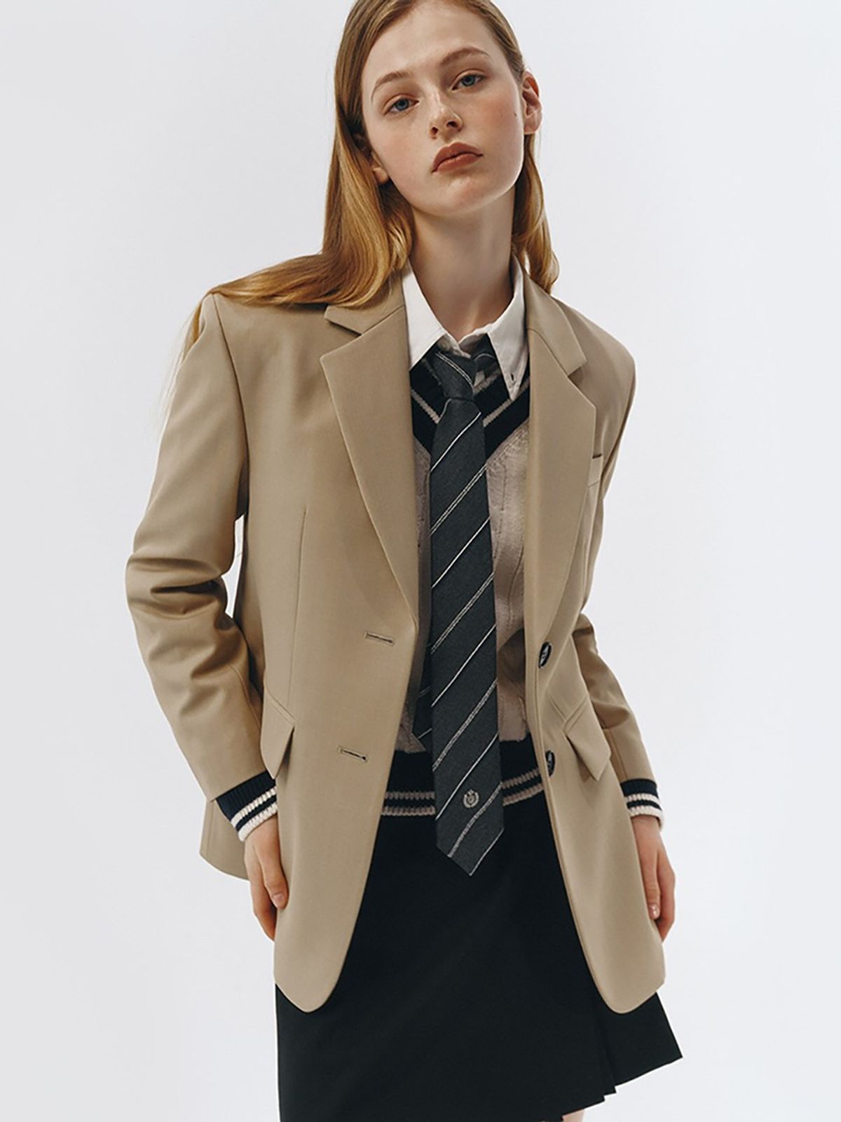던스트(DUNST) CLASSIC REGIMENTAL TIE GREY STRIPE_UDNE3E103G2