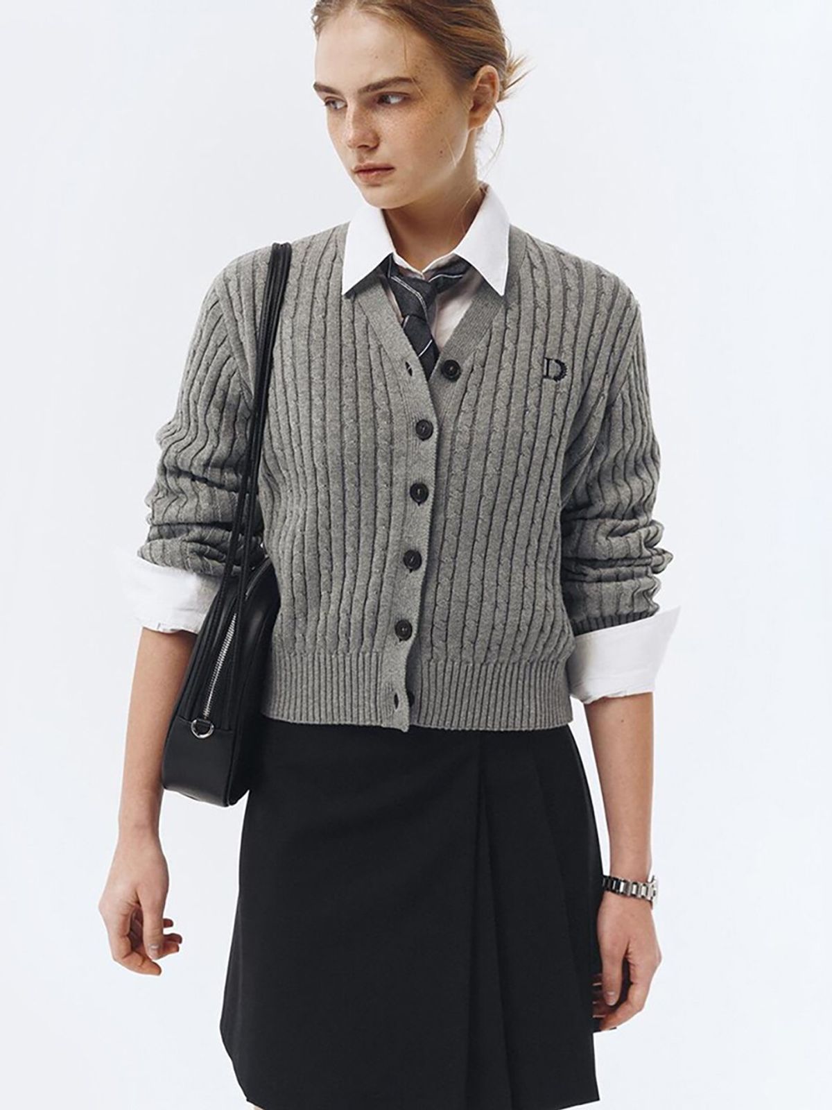 던스트(DUNST) CLASSIC REGIMENTAL TIE GREY STRIPE_UDNE3E103G2