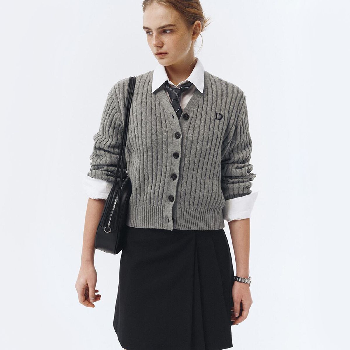 던스트(DUNST) CLASSIC REGIMENTAL TIE GREY STRIPE_UDNE3E103G2