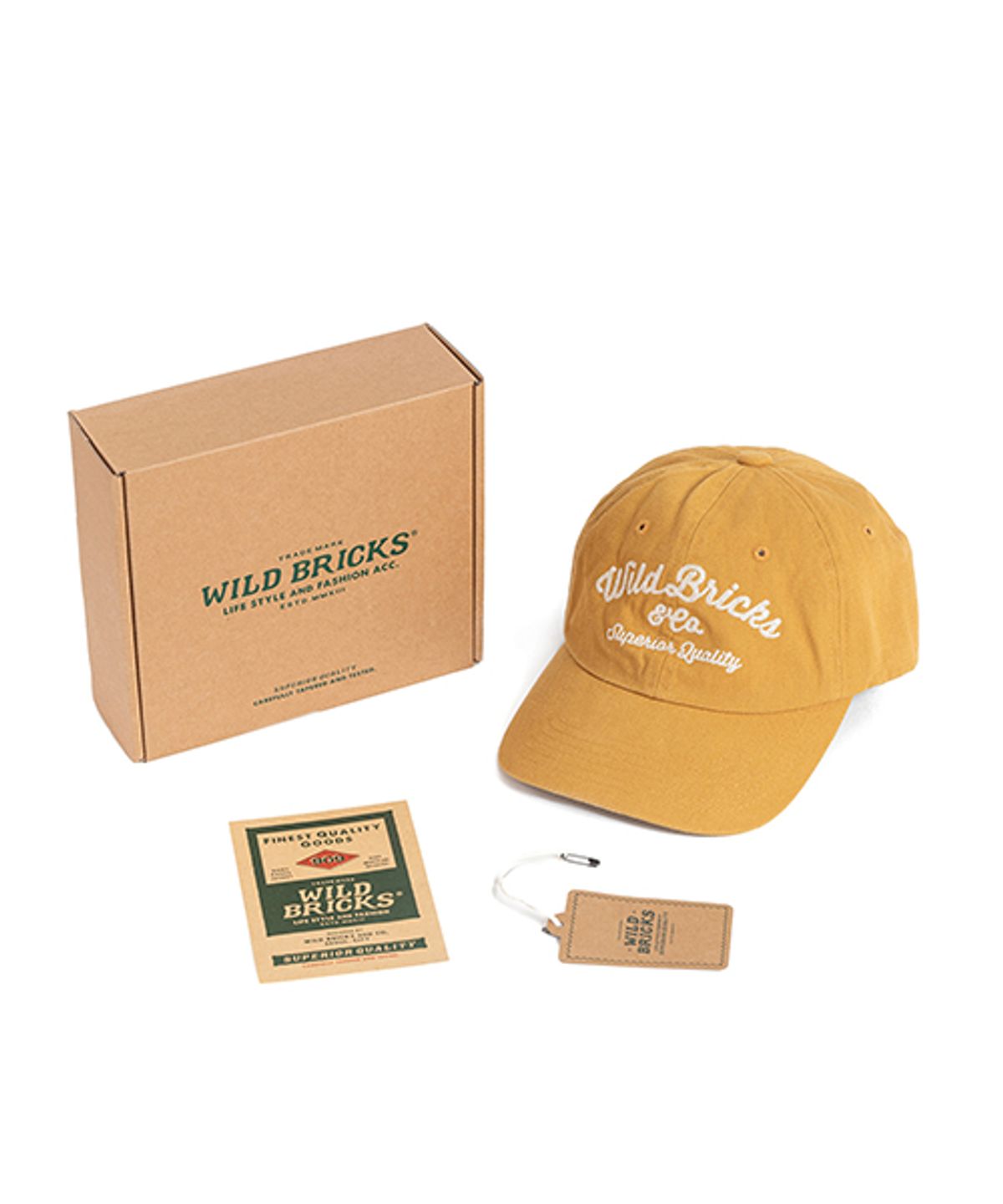 와일드 브릭스(WILD BRICKS) CT CHAIN STITCH LOGO CAP (mustard)
