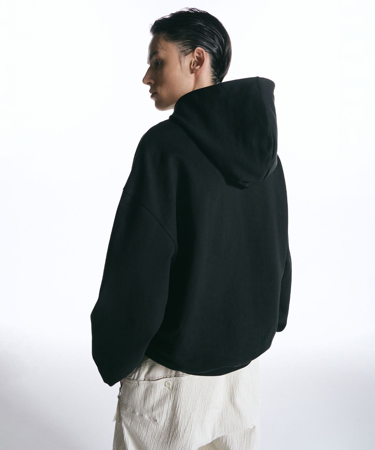 MUSINSA | INSILENCE Embroidered Logo Hoodie BLACK