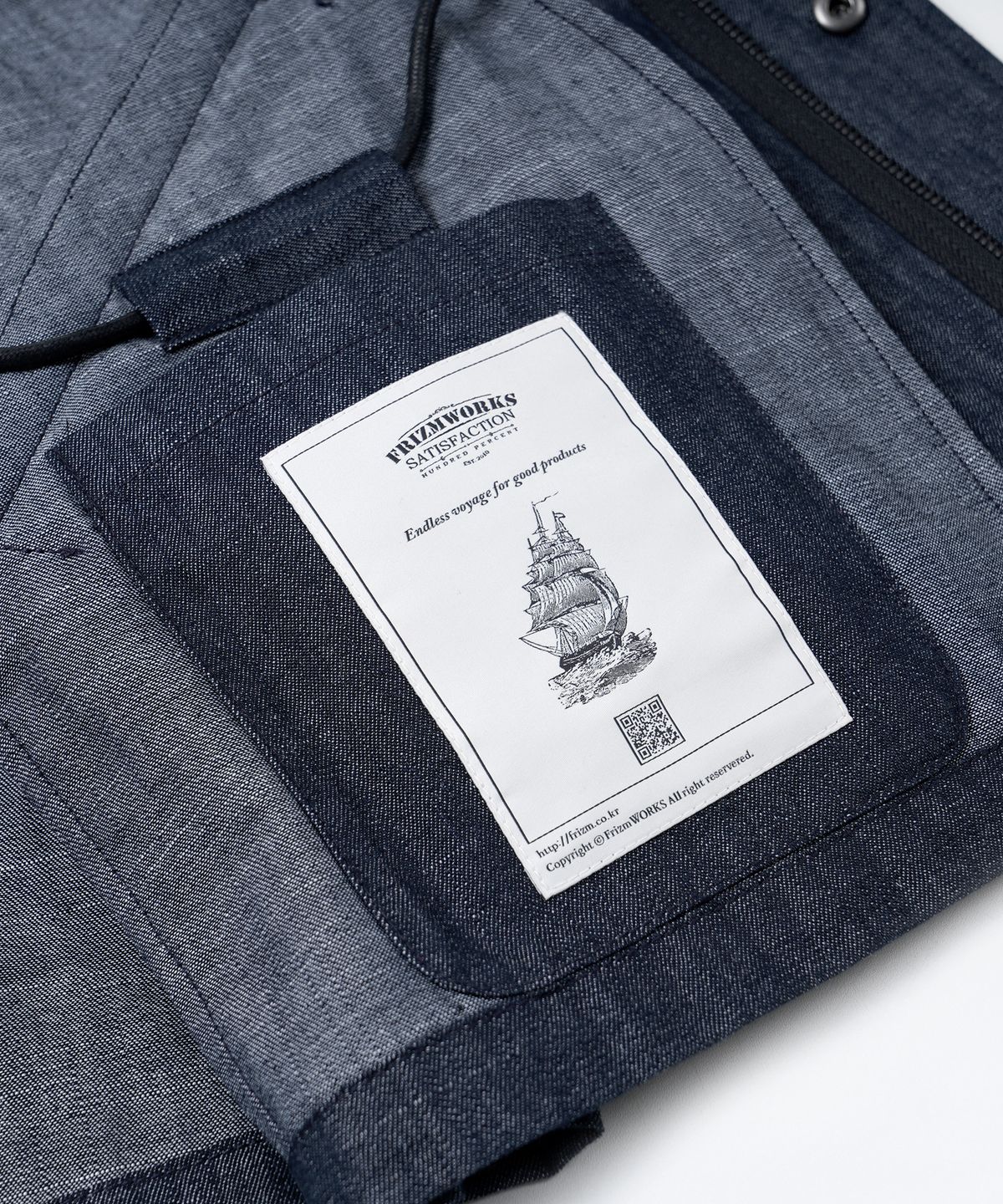 프리즘웍스(FRIZMWORKS) OSCAR DENIM FISHTAIL JACKET _ INDIGO