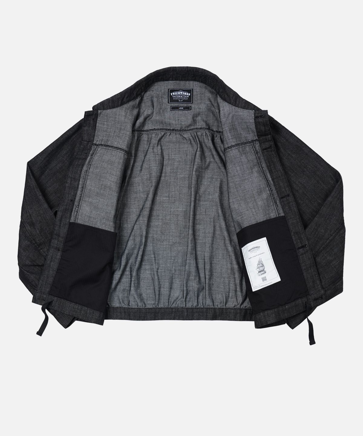 프리즘웍스(FRIZMWORKS) SHIRRING TRUCKER JACKET _ BLACK
