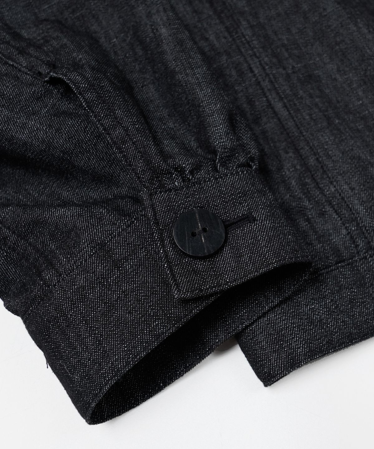 프리즘웍스(FRIZMWORKS) SHIRRING TRUCKER JACKET _ BLACK