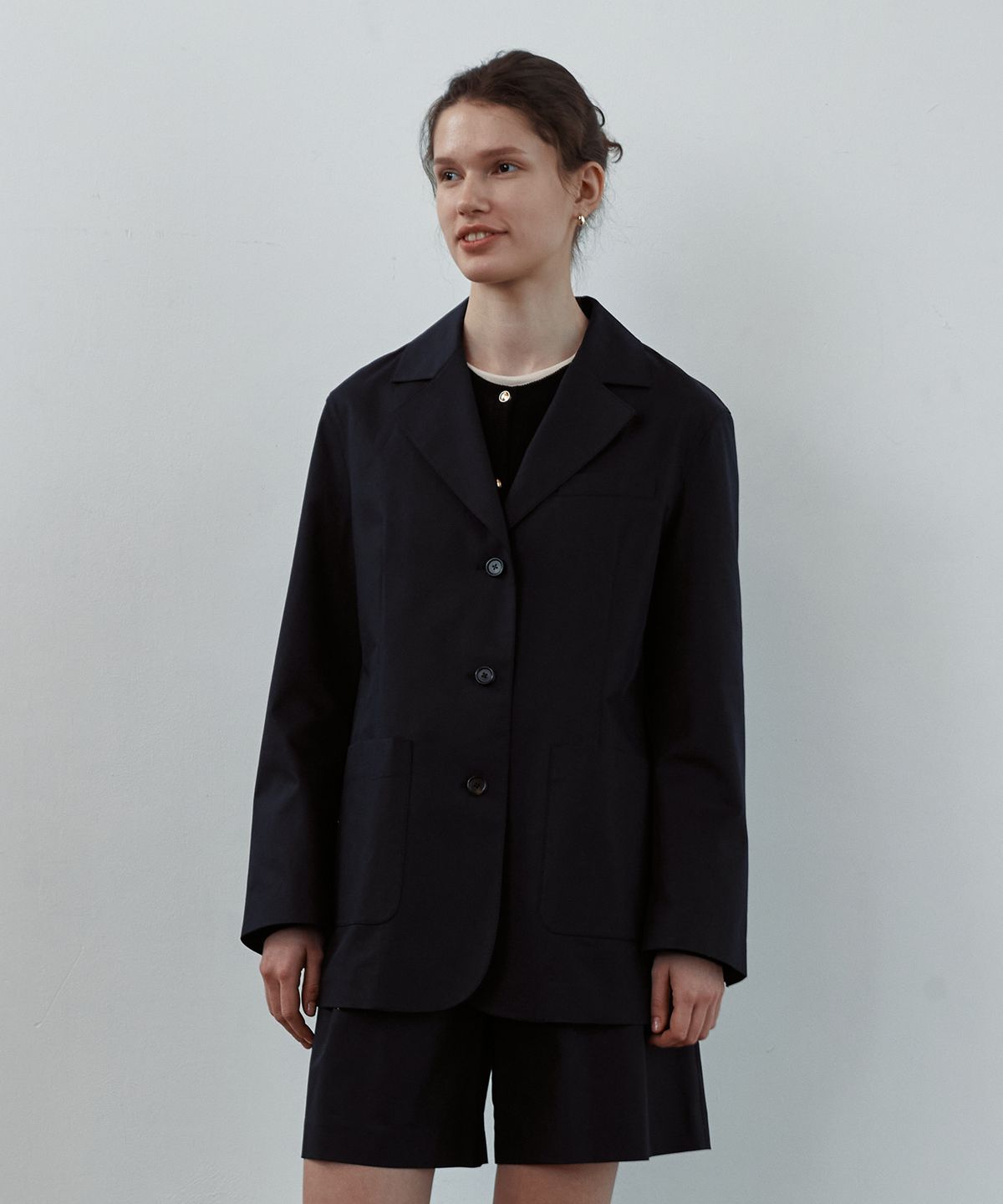 스텝어라운드(STEP AROUND) Set-up wide pocket casual jacket [D/NAVY]