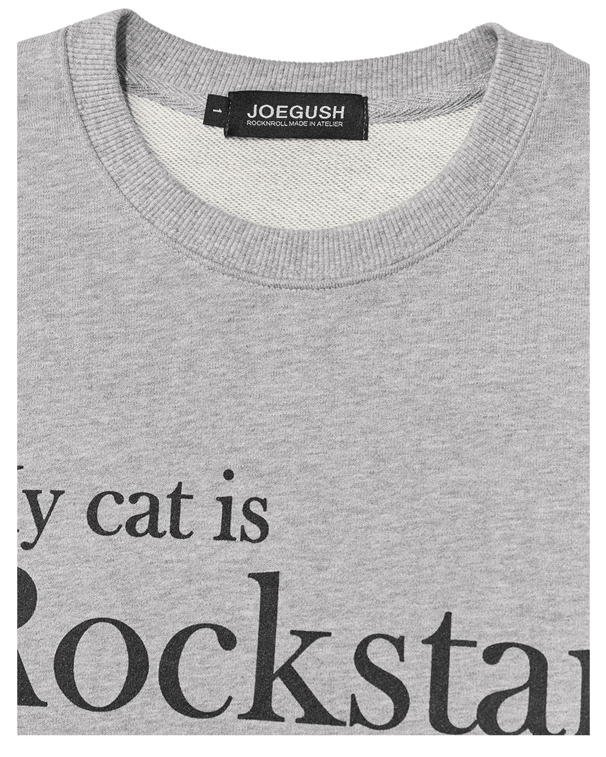 조거쉬(JOEGUSH) My cat is Rockstar Sweatshirts (Grey/Black)