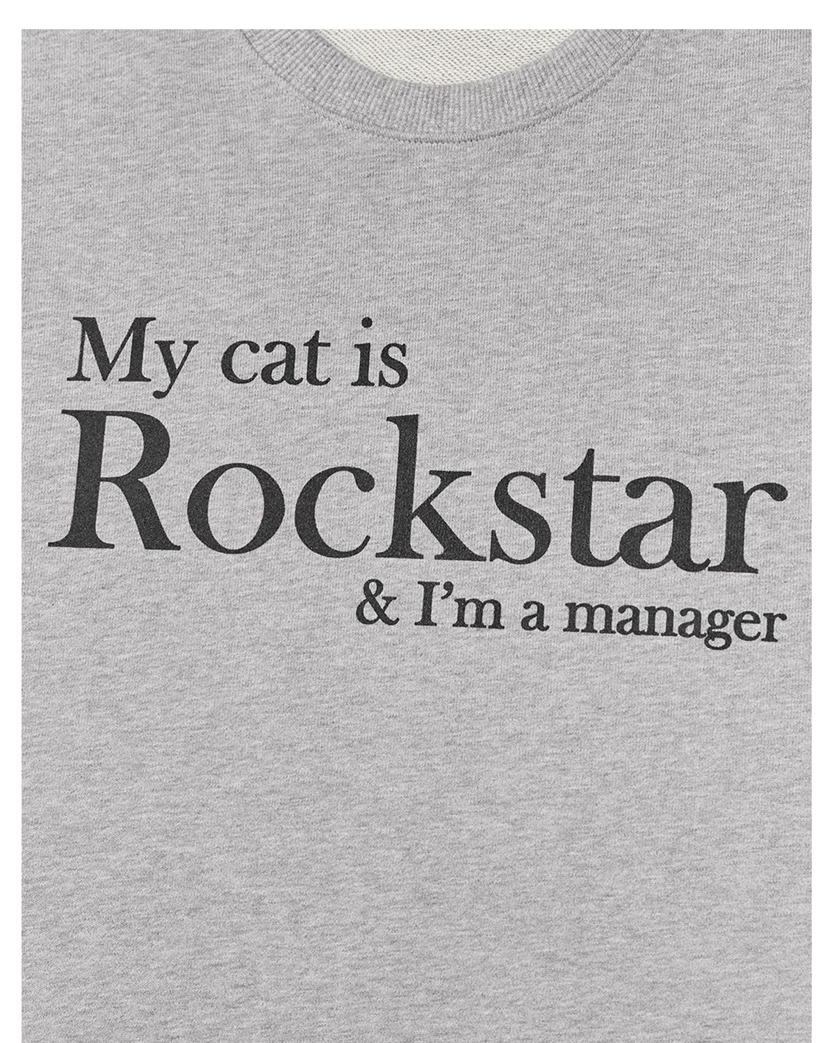 조거쉬(JOEGUSH) My cat is Rockstar Sweatshirts (Grey/Black)