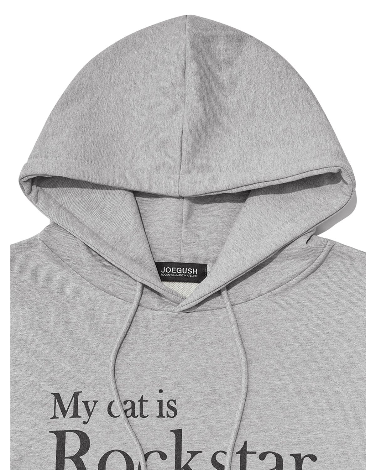 조거쉬(JOEGUSH) My cat is Rockstar Hoodie (Grey/Black)