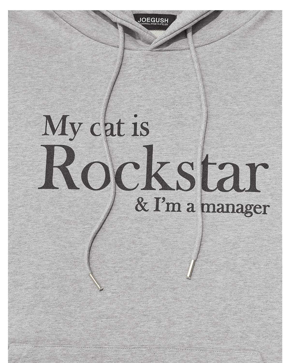 조거쉬(JOEGUSH) My cat is Rockstar Hoodie (Grey/Black)