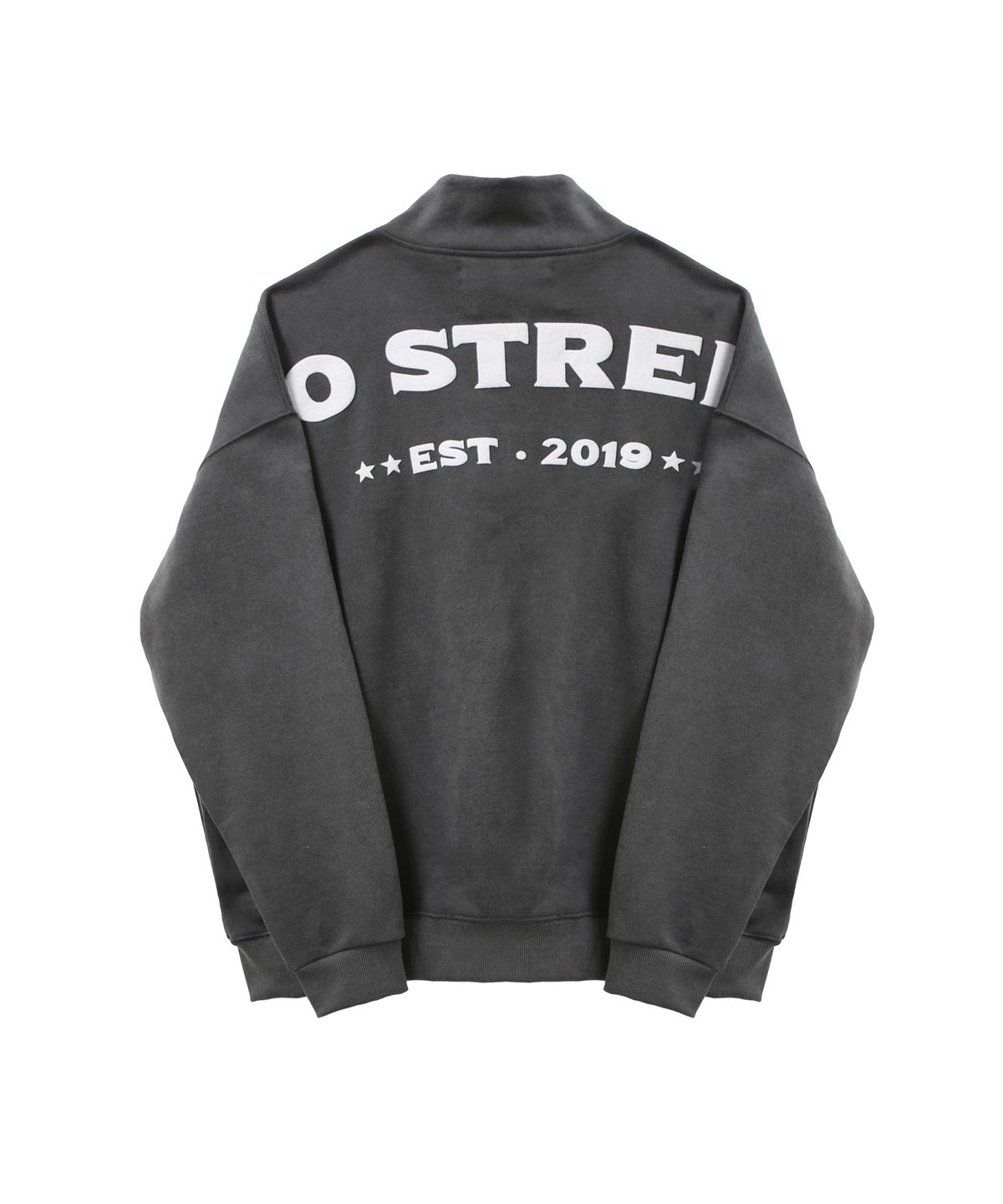 고스트릿(GOSTREET) 피그먼트 하프 집업 스웨트 셔츠  블랙