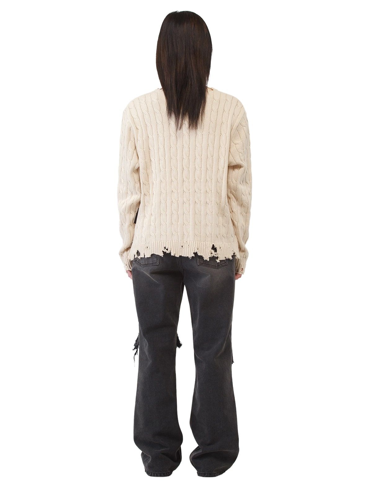 조거쉬(JOEGUSH) Distressed Cable knit (Ivory)