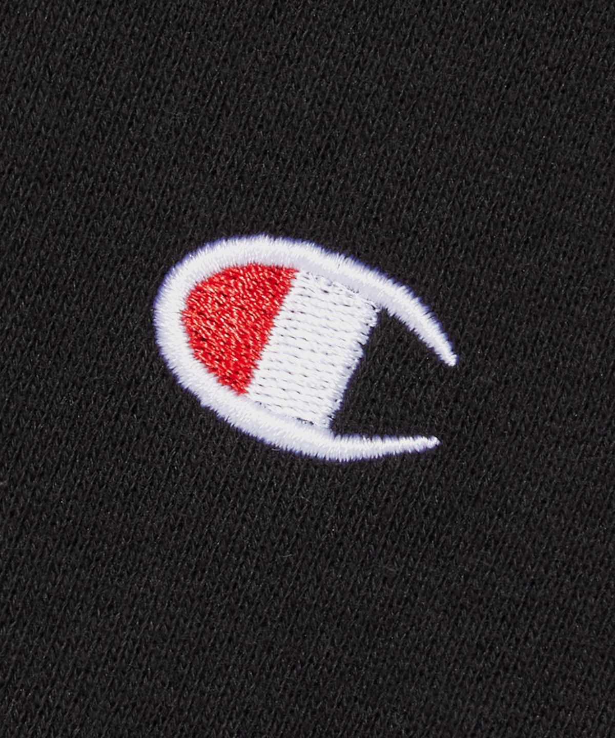 챔피온(CHAMPION) 베이직 C로고 후드 티셔츠 Black