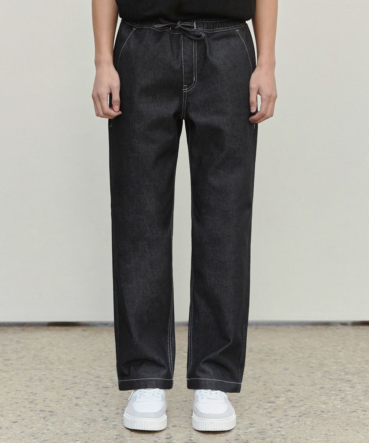 데케트(DECET) Comfortable Banding Denim Pants DCPT025CPBlack