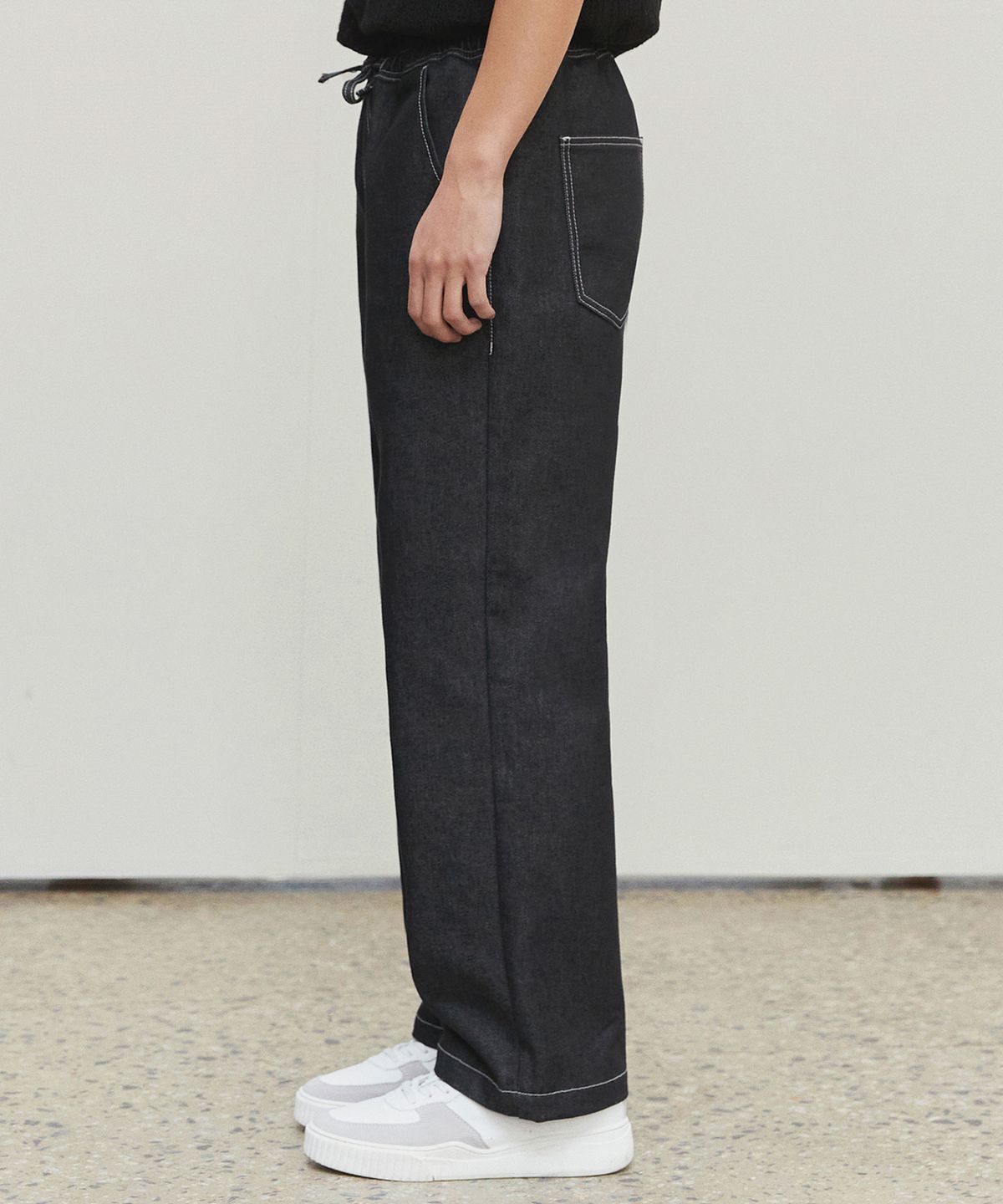 데케트(DECET) Comfortable Banding Denim Pants DCPT025CPBlack