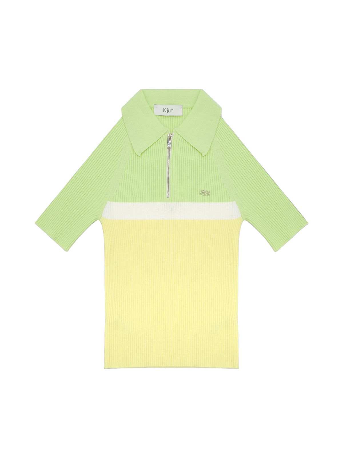 기준(KIJUN) Polo Zip-up Knit Lime