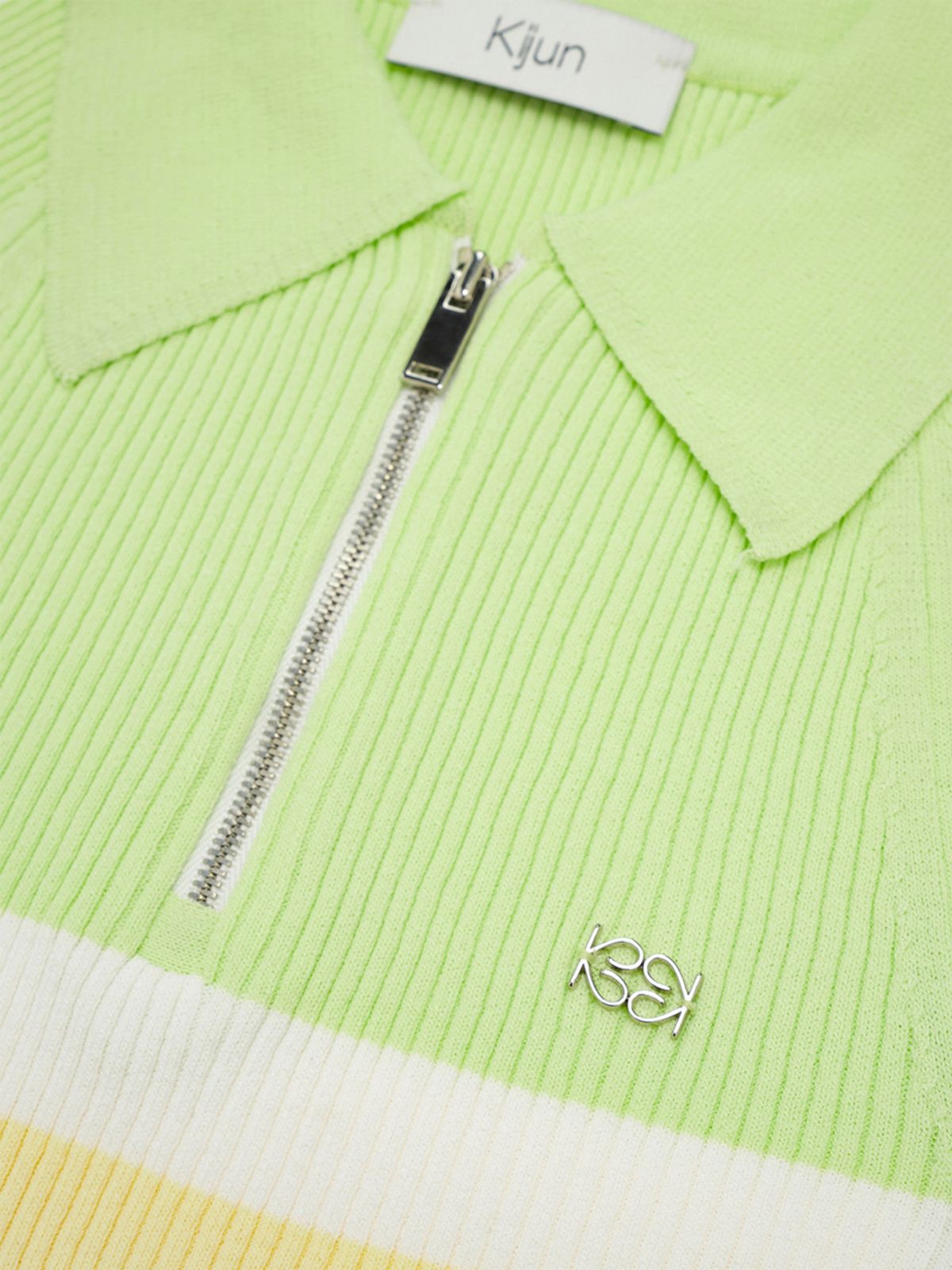 기준(KIJUN) Polo Zip-up Knit Lime