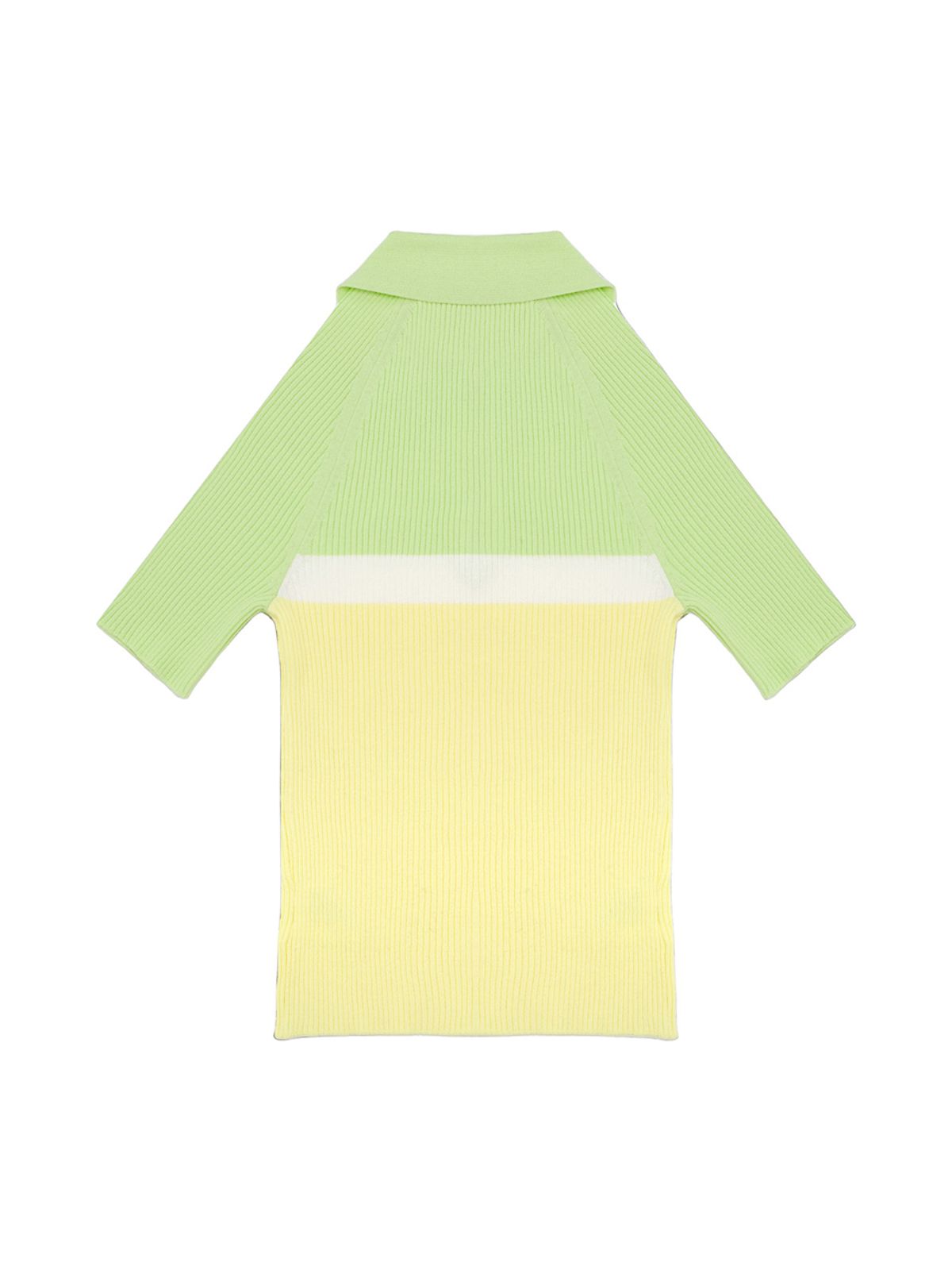 기준(KIJUN) Polo Zip-up Knit Lime