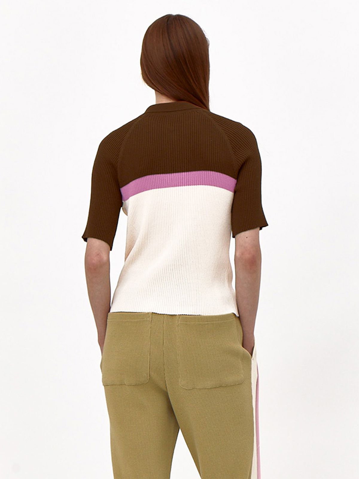 기준(KIJUN) Polo Zip-up Knit Brown