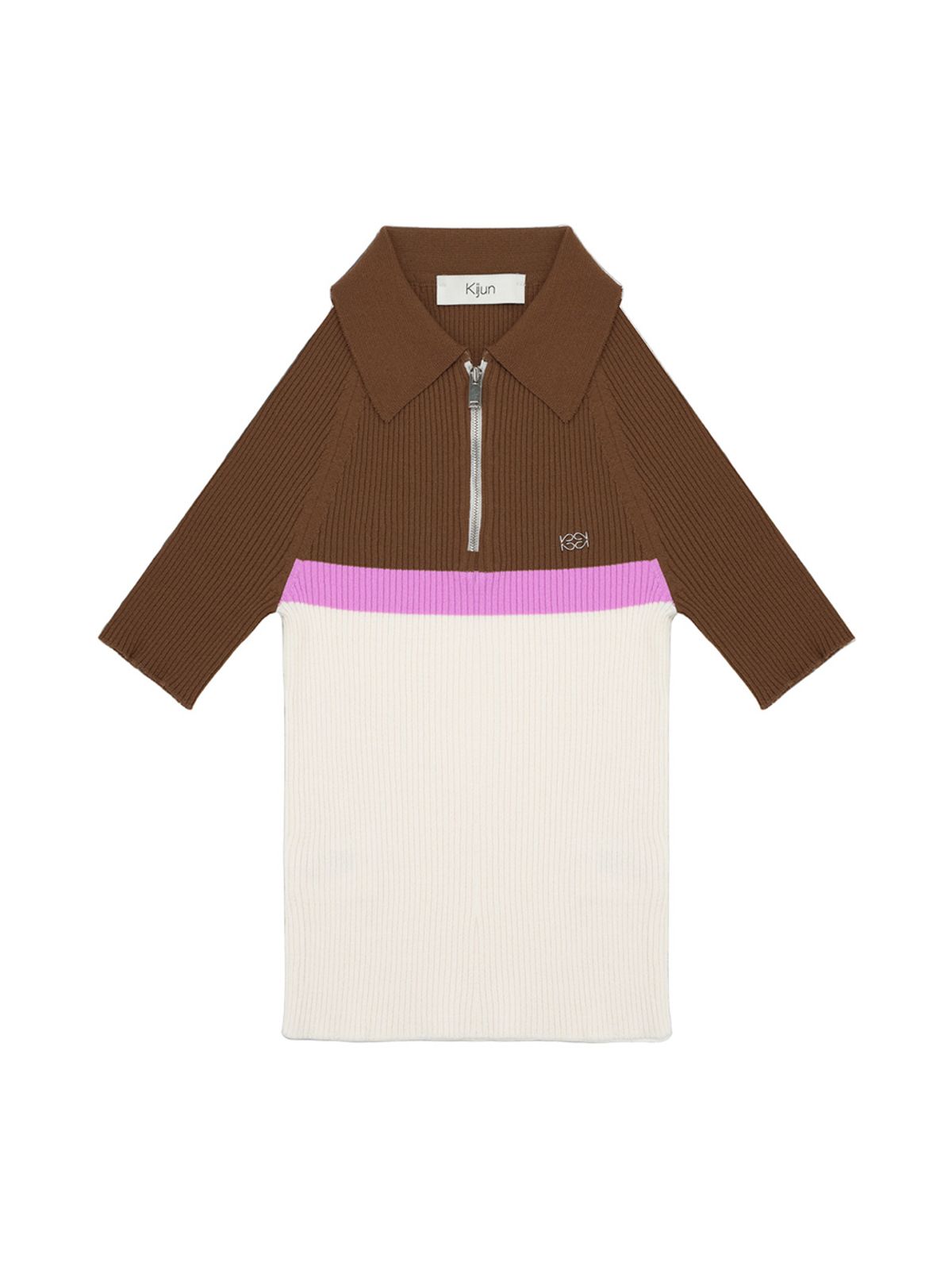 기준(KIJUN) Polo Zip-up Knit Brown